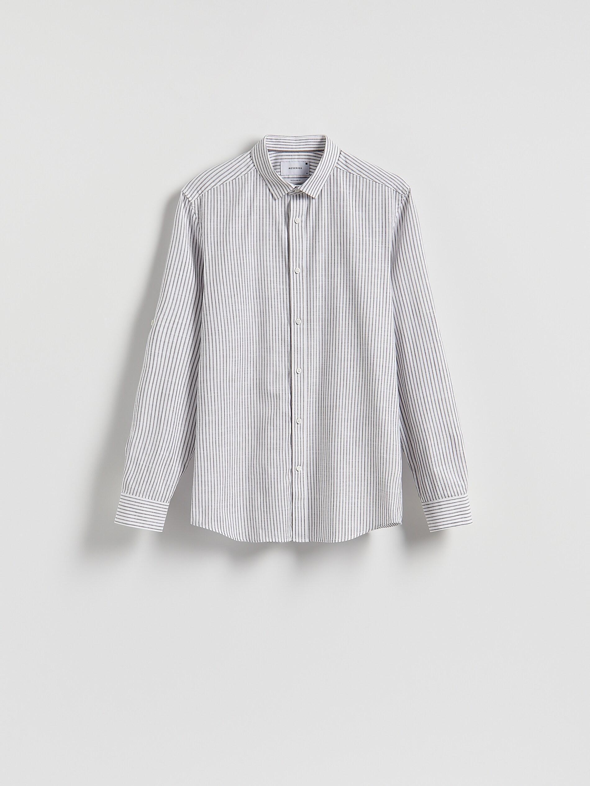 Grey Regular Fit Cotton Shirt, Grey, large image number 5