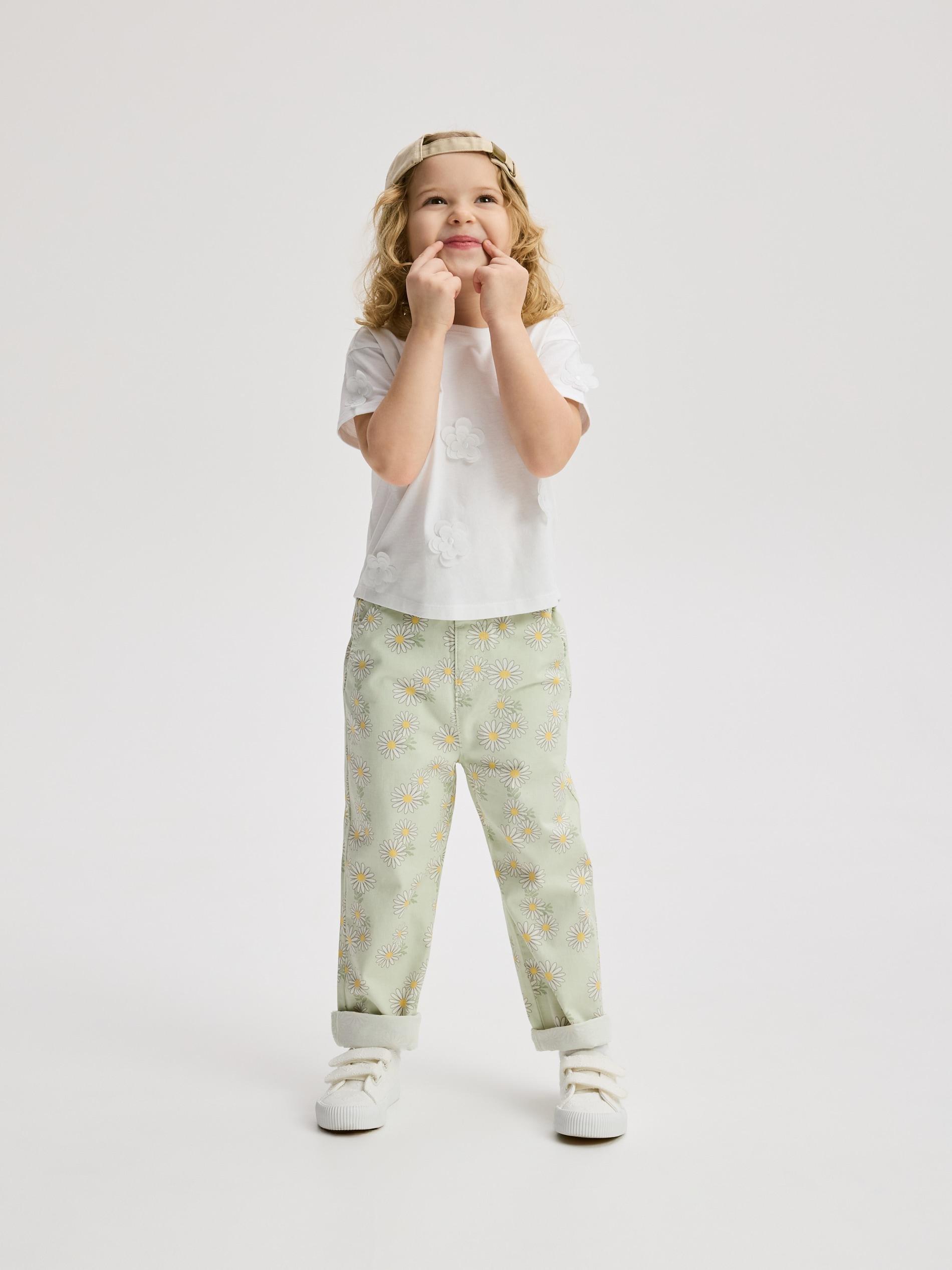 Green Patterned Trousers, Green, medium