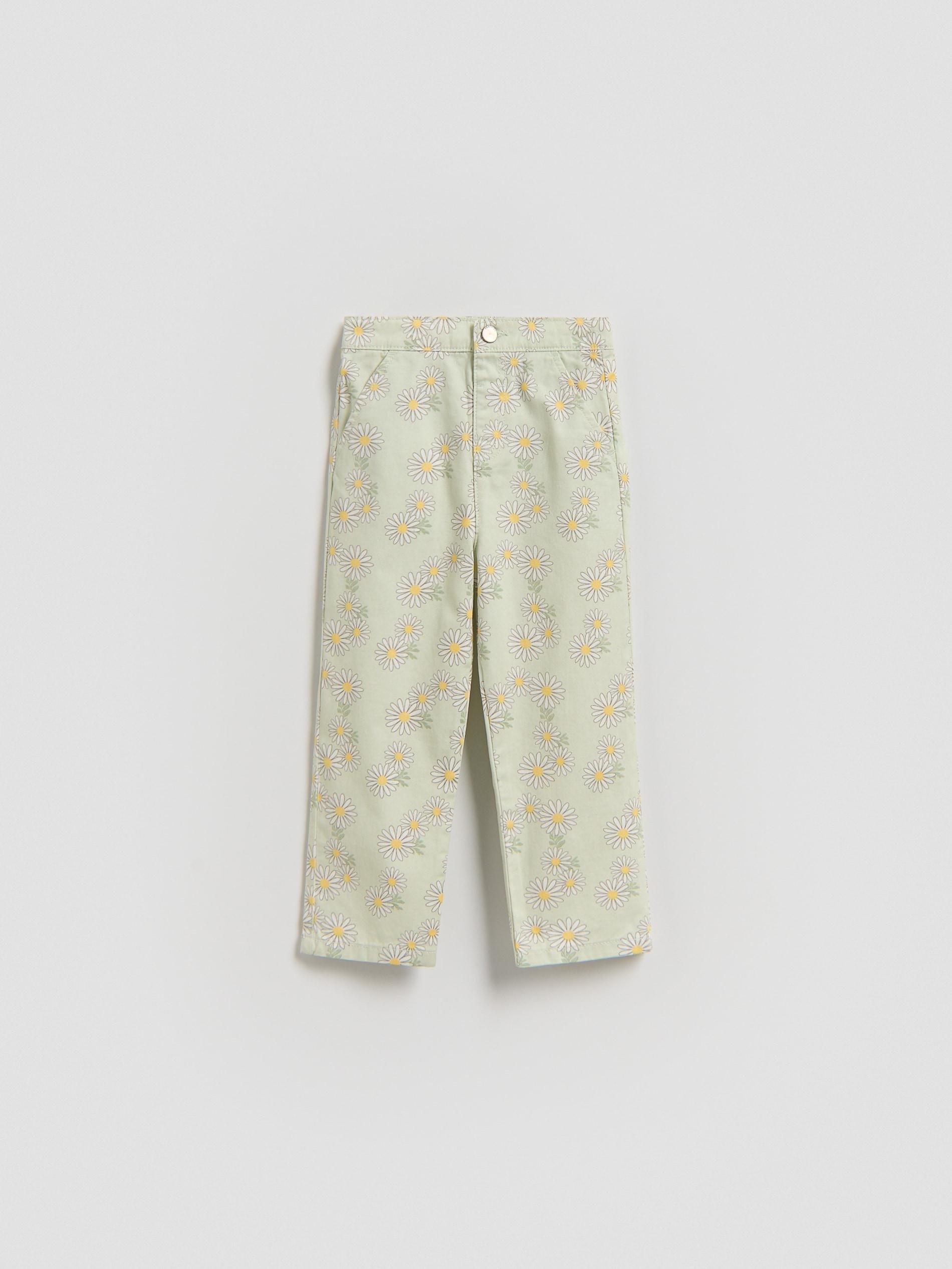 Green Patterned Trousers, Green, medium