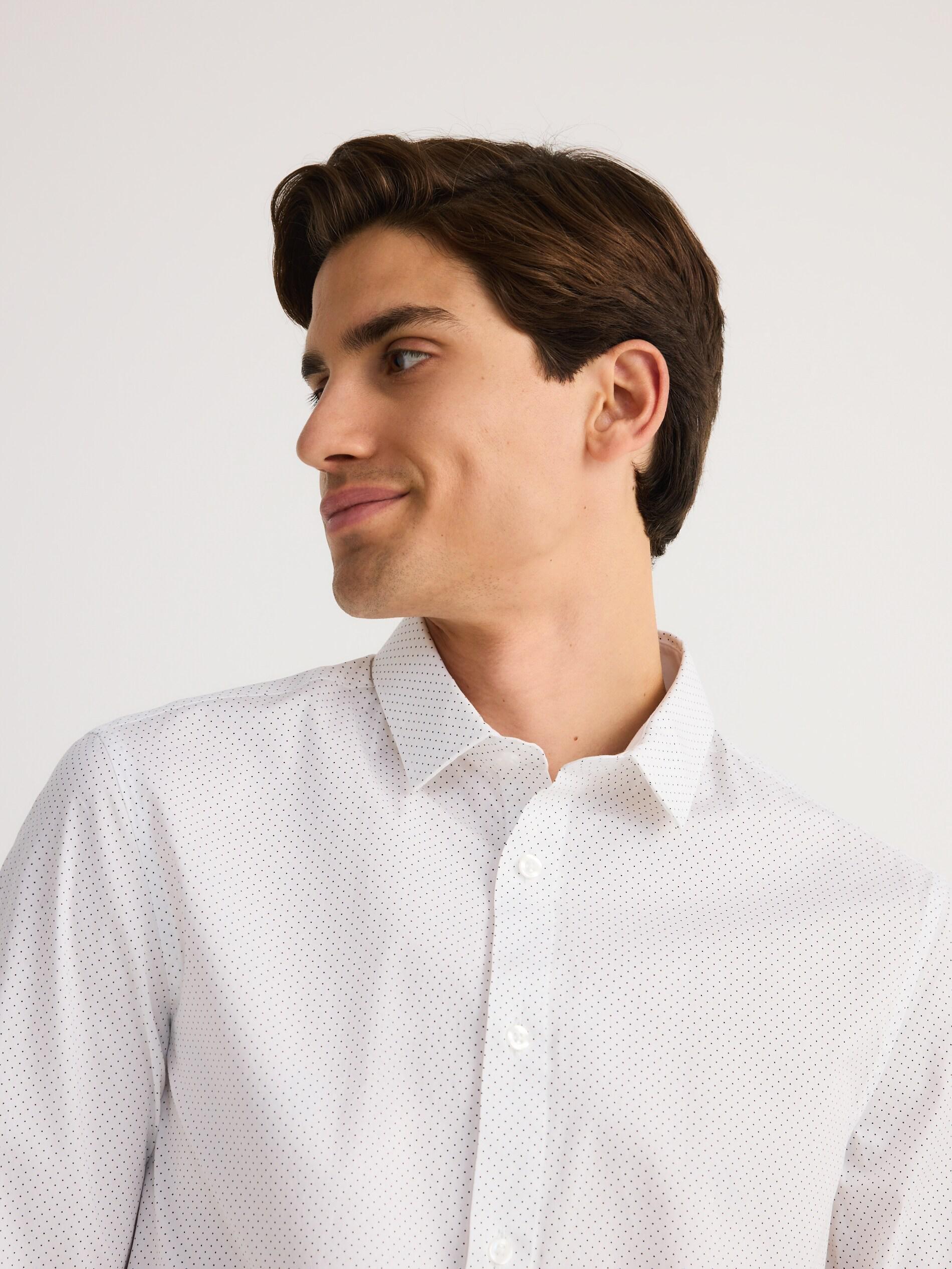 WHITE Slim fit cotton rich shirt, White, large image number 0