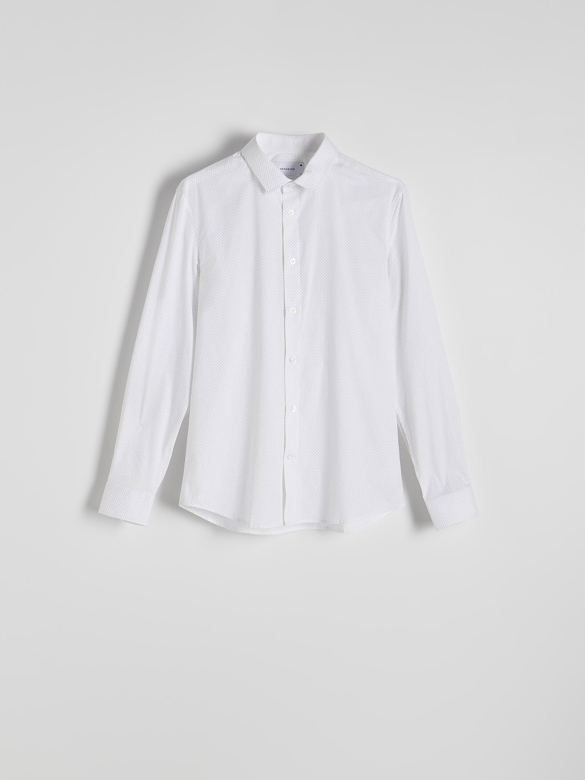 WHITE Slim fit cotton rich shirt, White, large image number 3