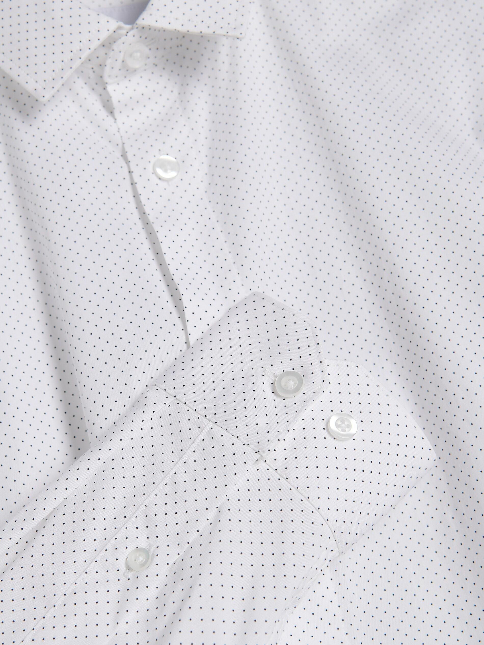 WHITE Slim fit cotton rich shirt, White, large image number 4