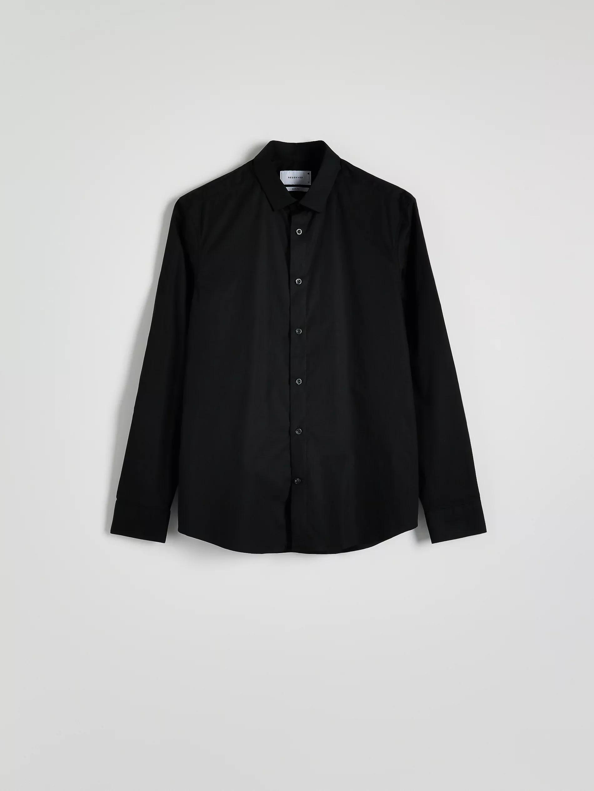 Black Plain Formal Shirt, , large image number 0