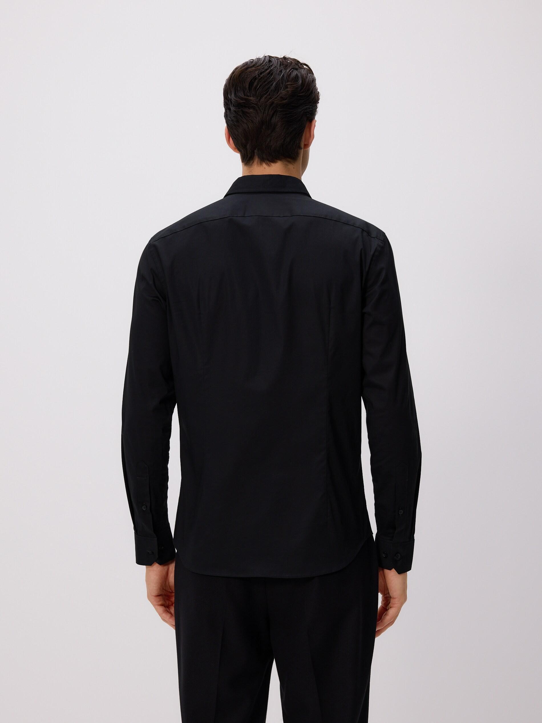 Black Plain Formal Shirt, Black, large image number 3