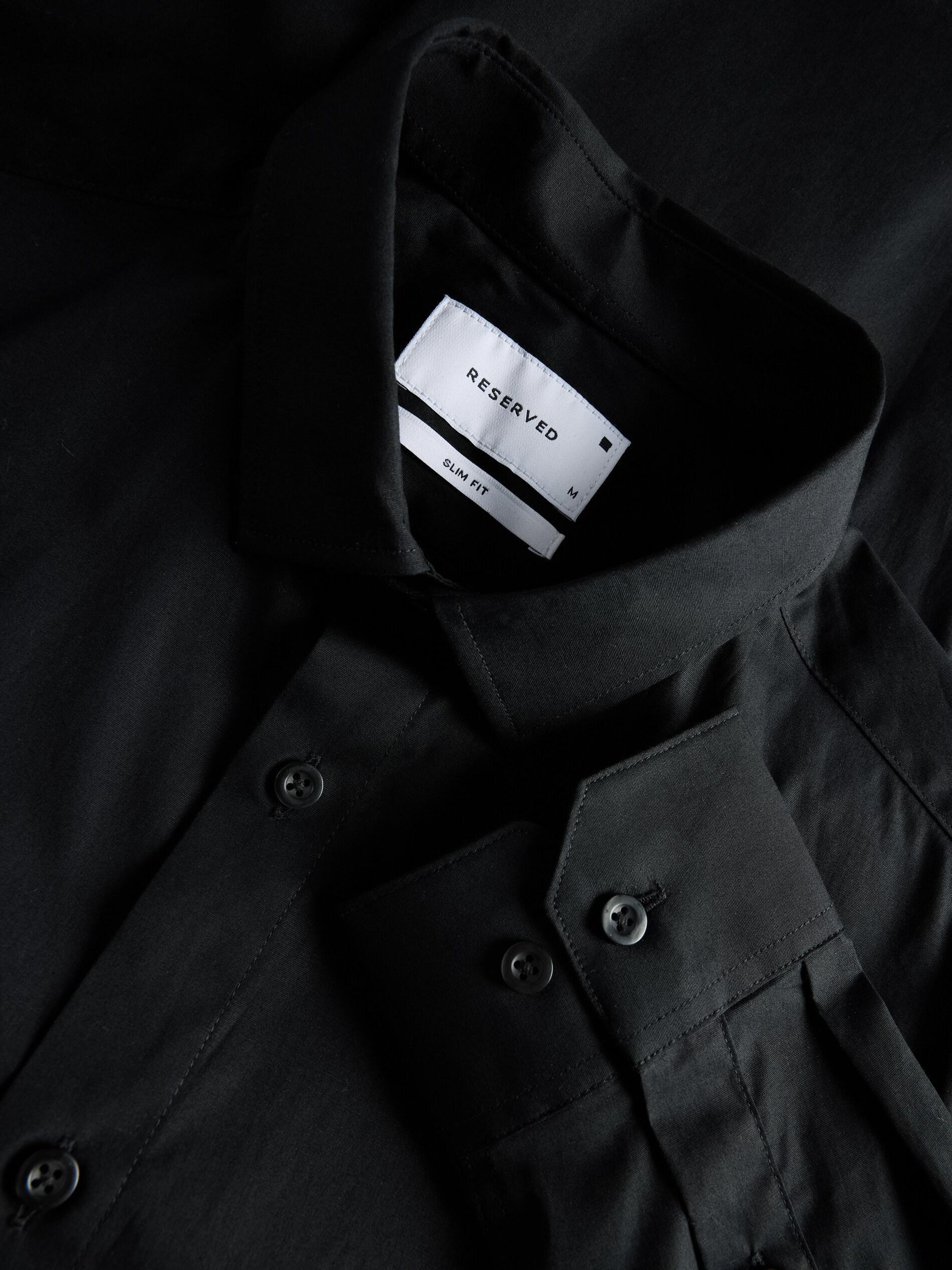Black Plain Formal Shirt, Black, large image number 4