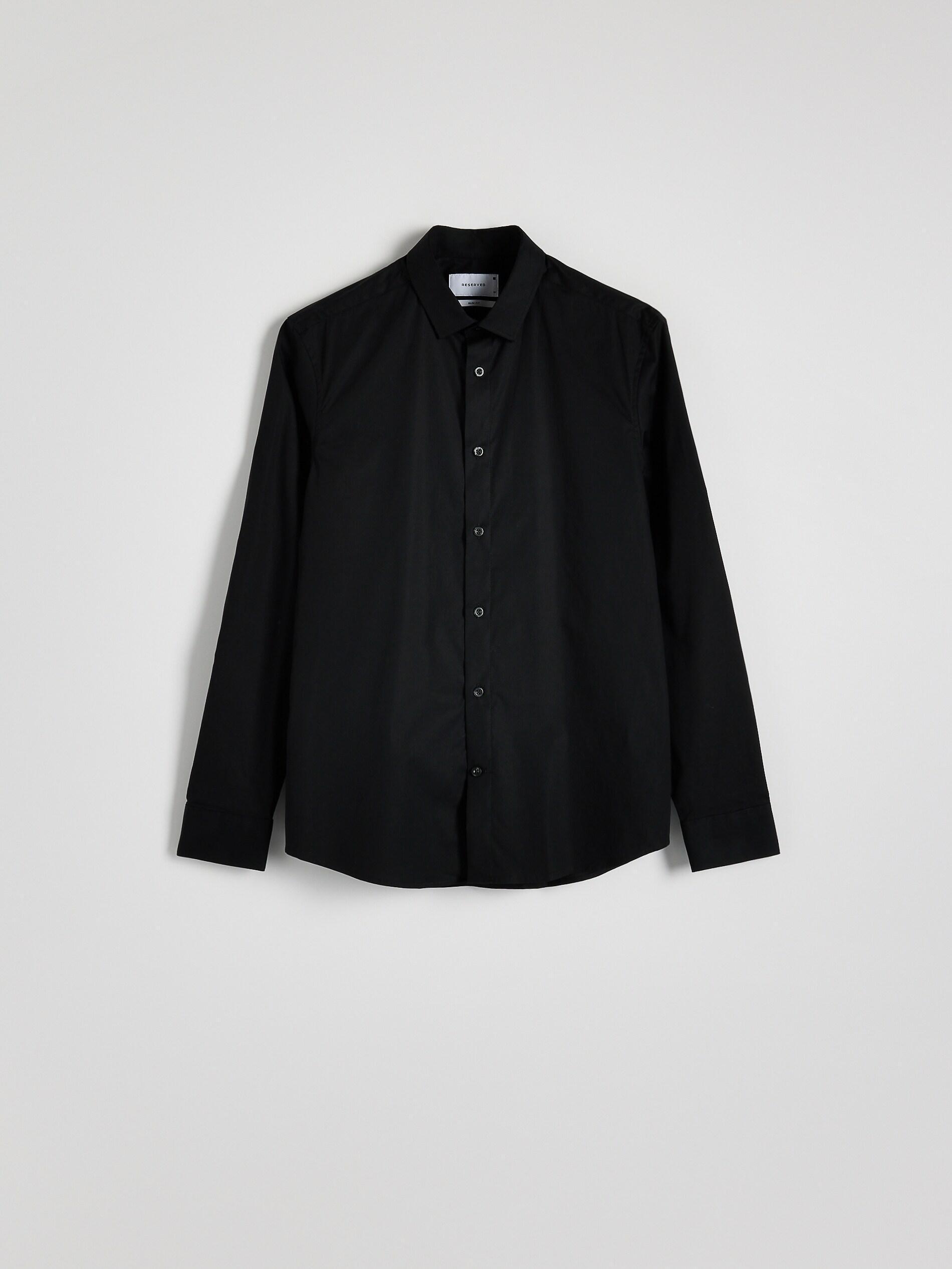 Black Plain Formal Shirt, Black, large image number 5
