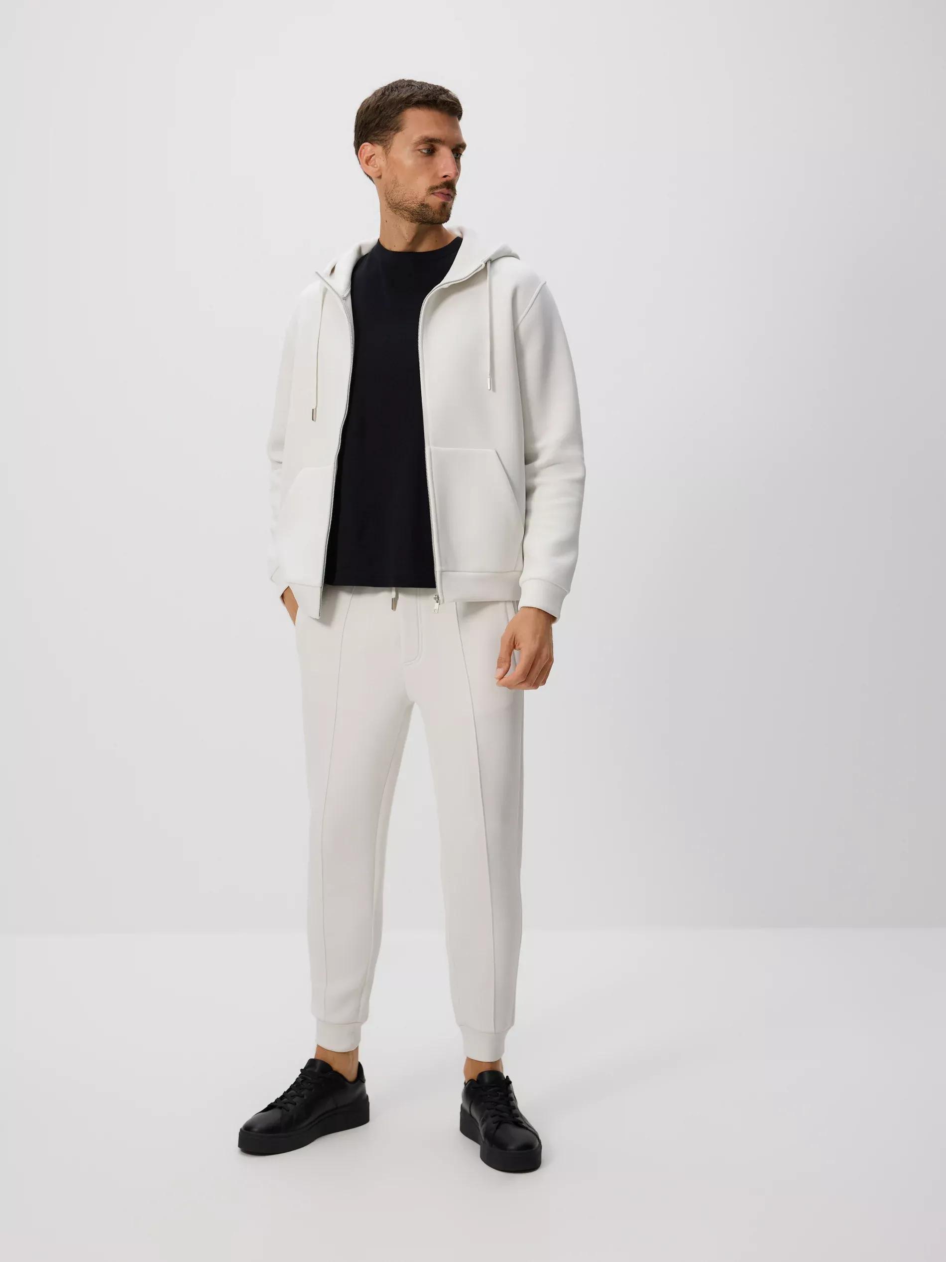 Cream Regular Fit Hoodie, , large image number 1