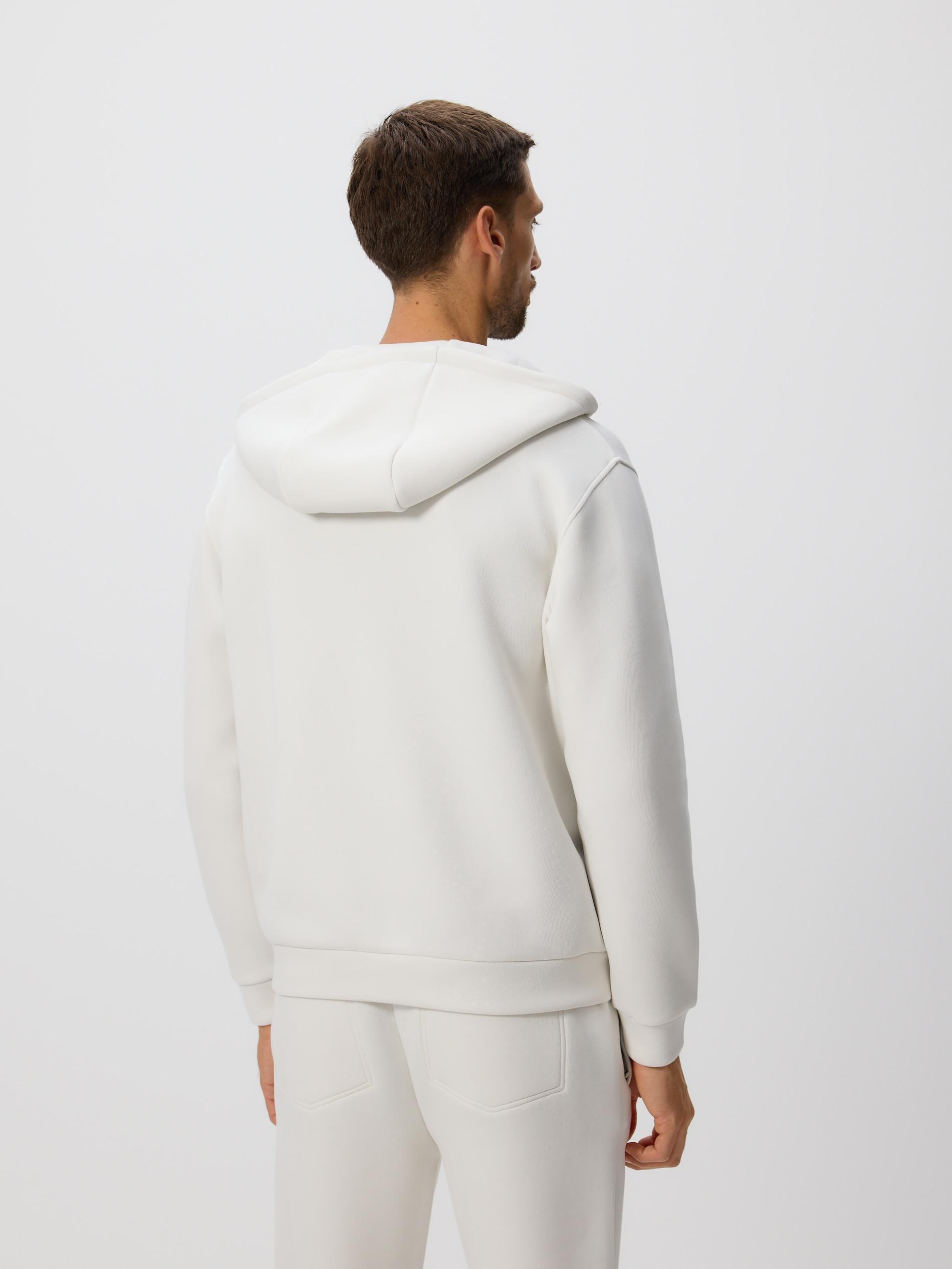 Cream Regular Fit Hoodie, , large image number 3