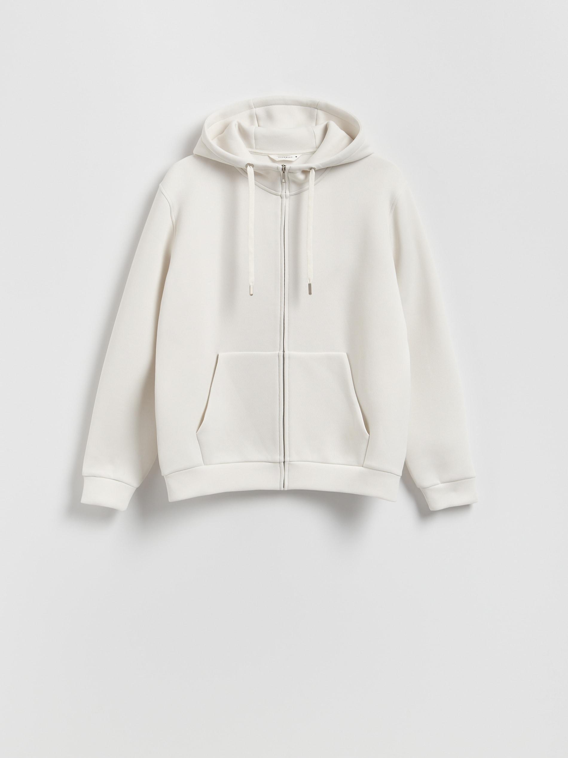 Cream Regular Fit Hoodie, , large image number 5