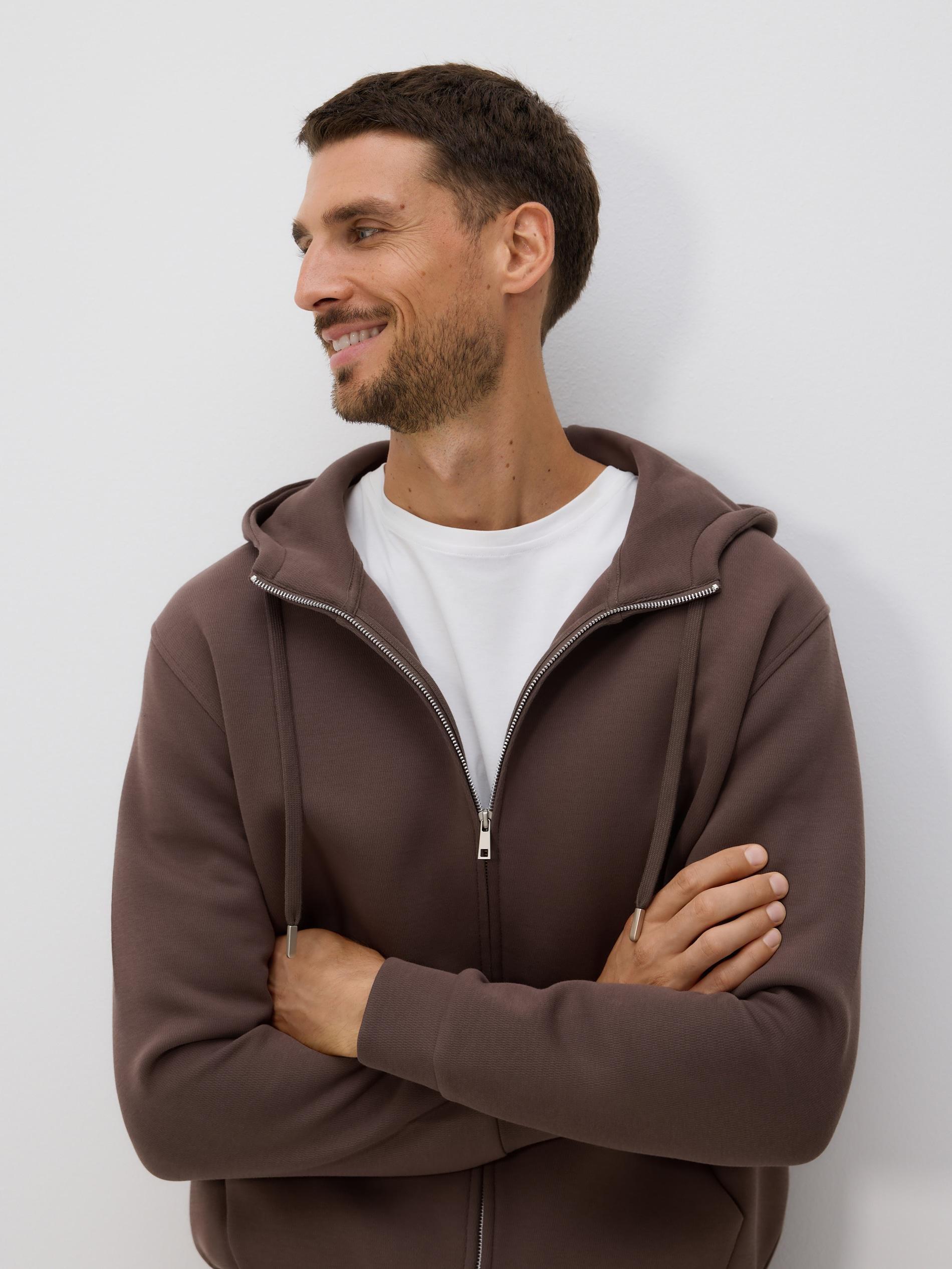 Beige Regular Fit Hoodie, , medium