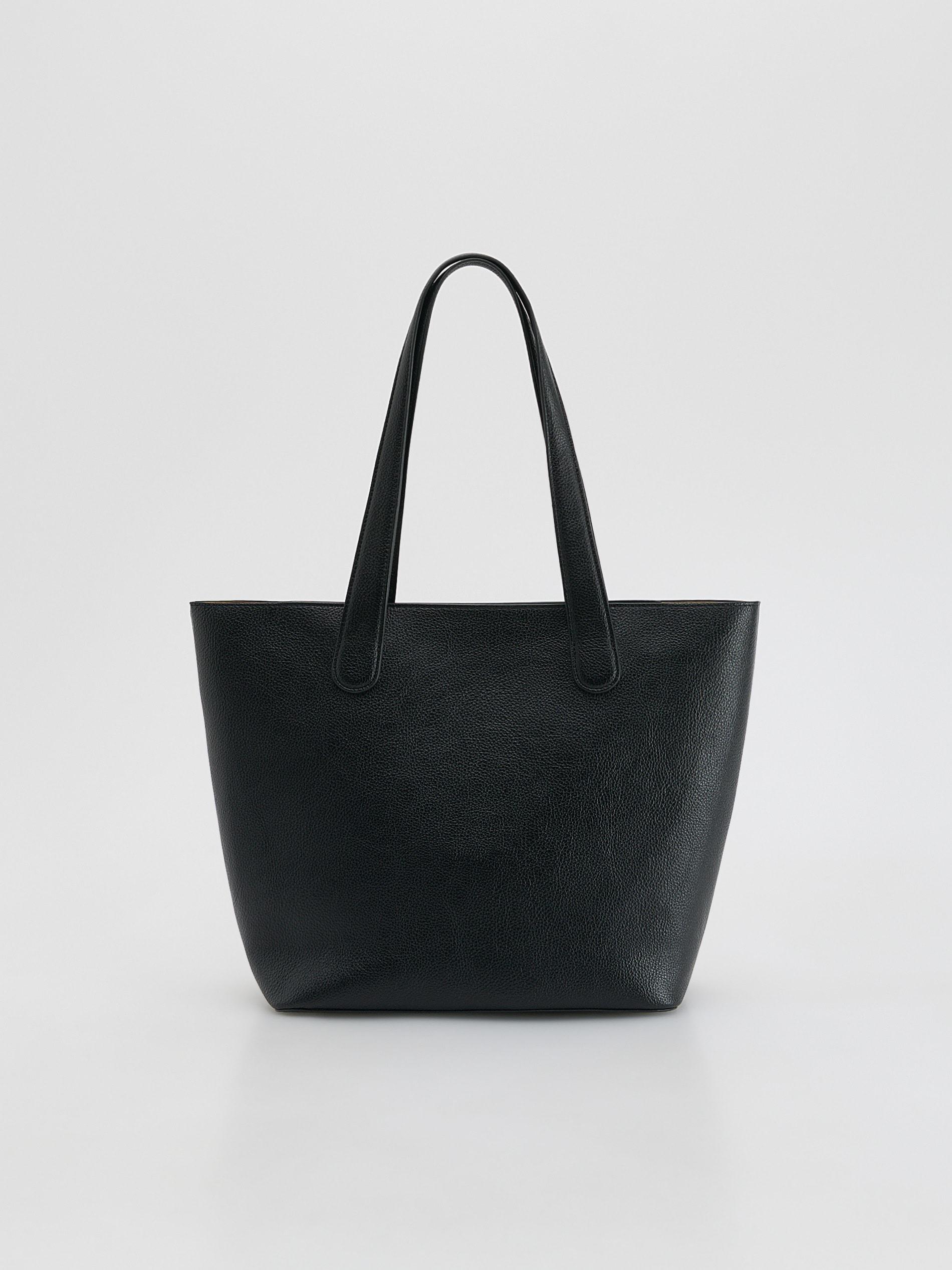 Black Shopper Bag, Black, large image number 0