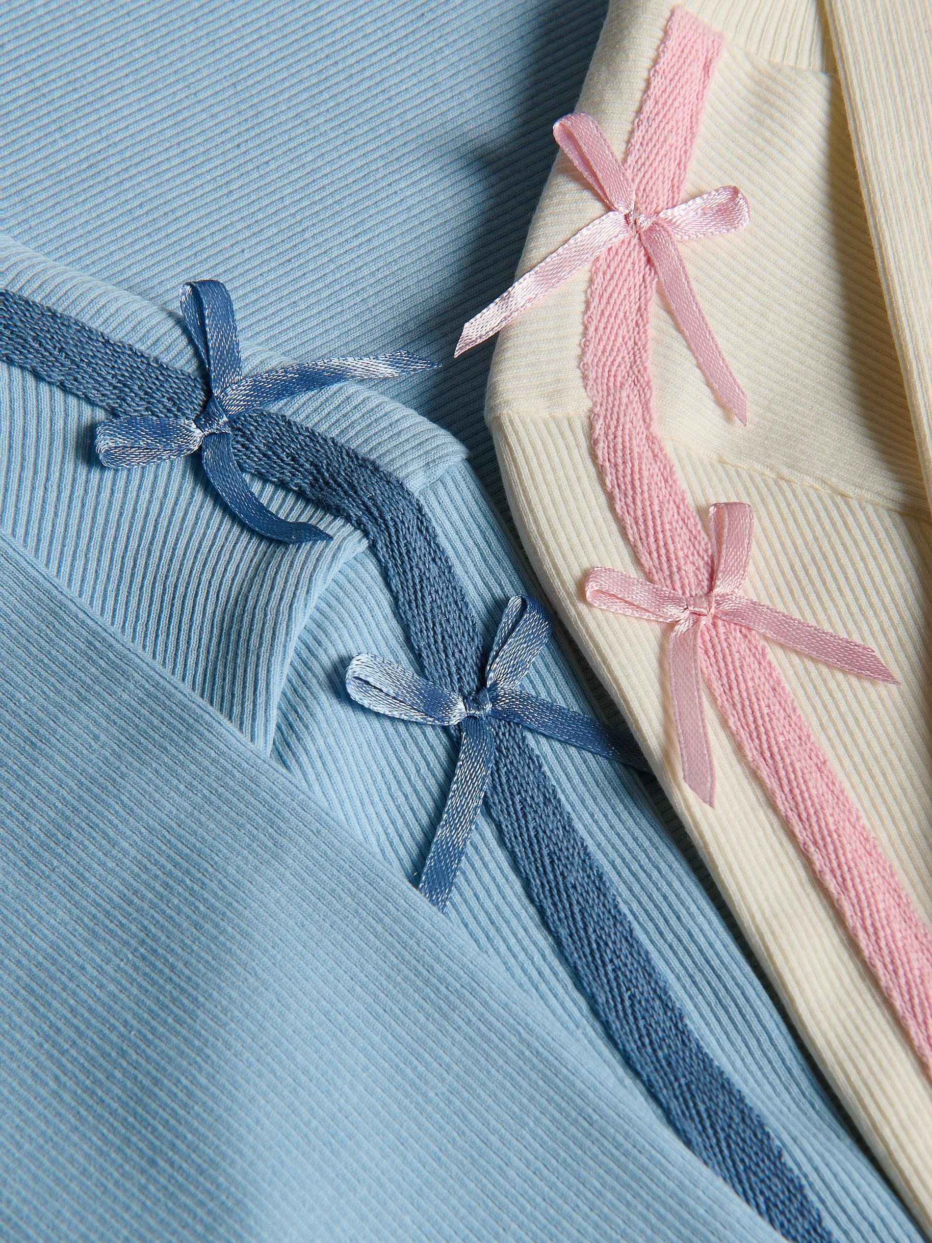 Blue Cotton Long Sleeve T-Shirt With Side Stripes, Blue, large image number 3