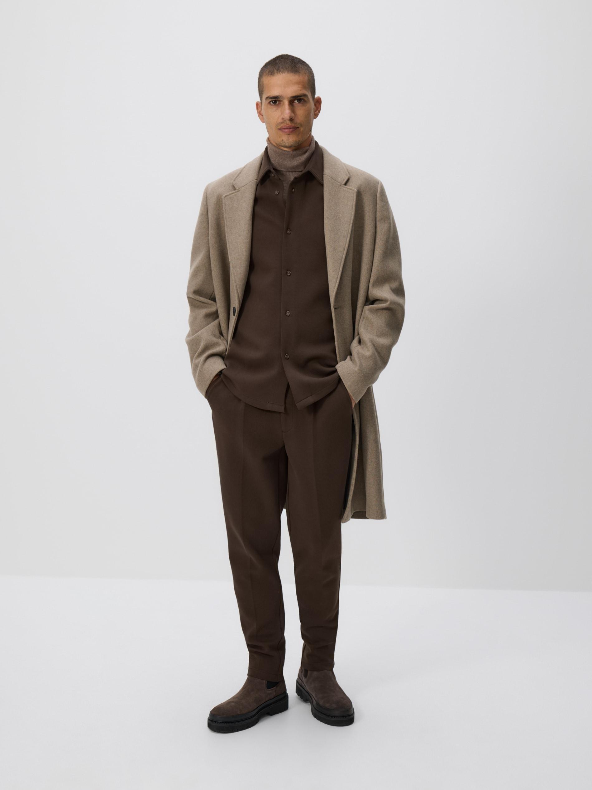 Brown Slim Fit Plain Shirt, Brown, large image number 3