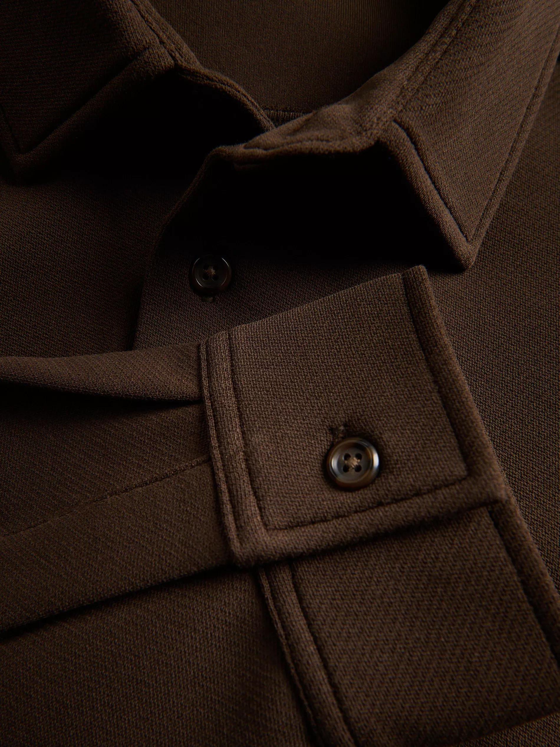 Brown Slim Fit Plain Shirt, Brown, large image number 5