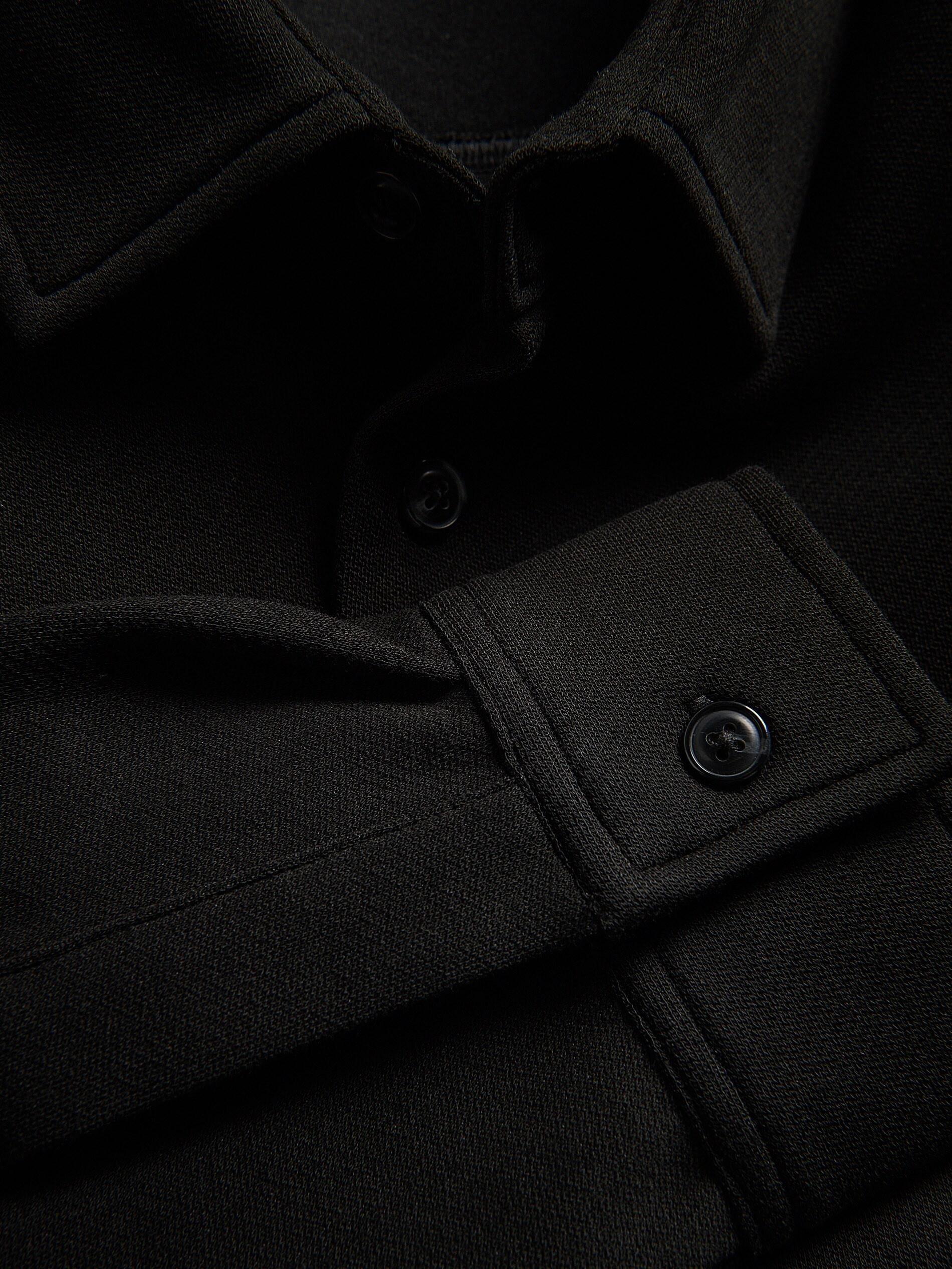 Black Slim Fit Plain Shirt, Black, large image number 5
