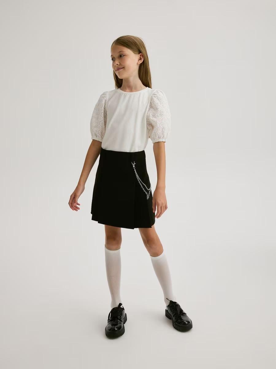 White Pointed Blouse, Kids Girls, , large image number 0