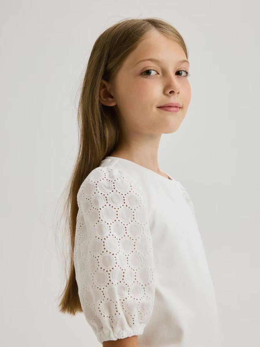 White Pointed Blouse, Kids Girls, , large image number 2