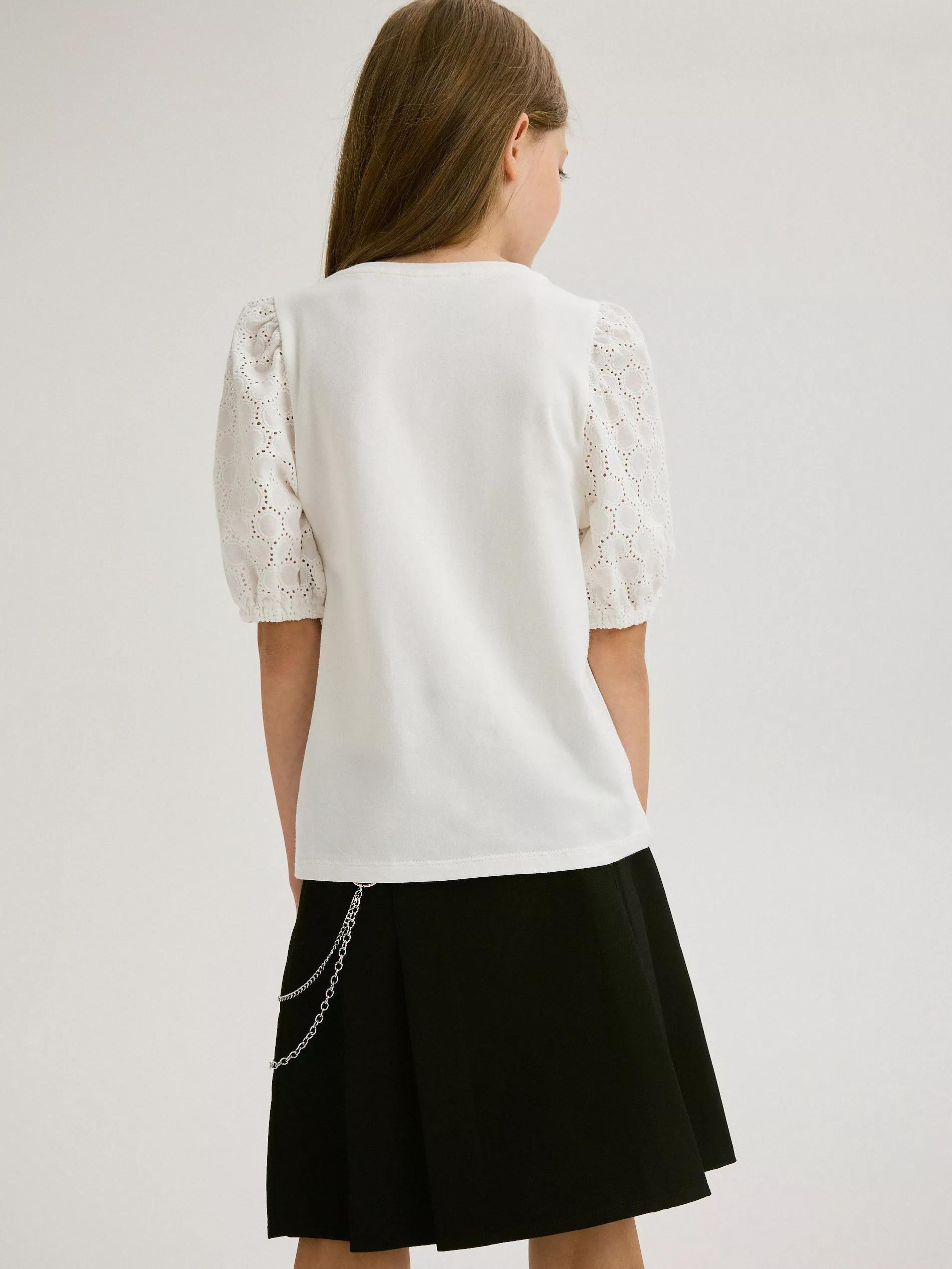 White Pointed Blouse, Kids Girls, , large image number 7