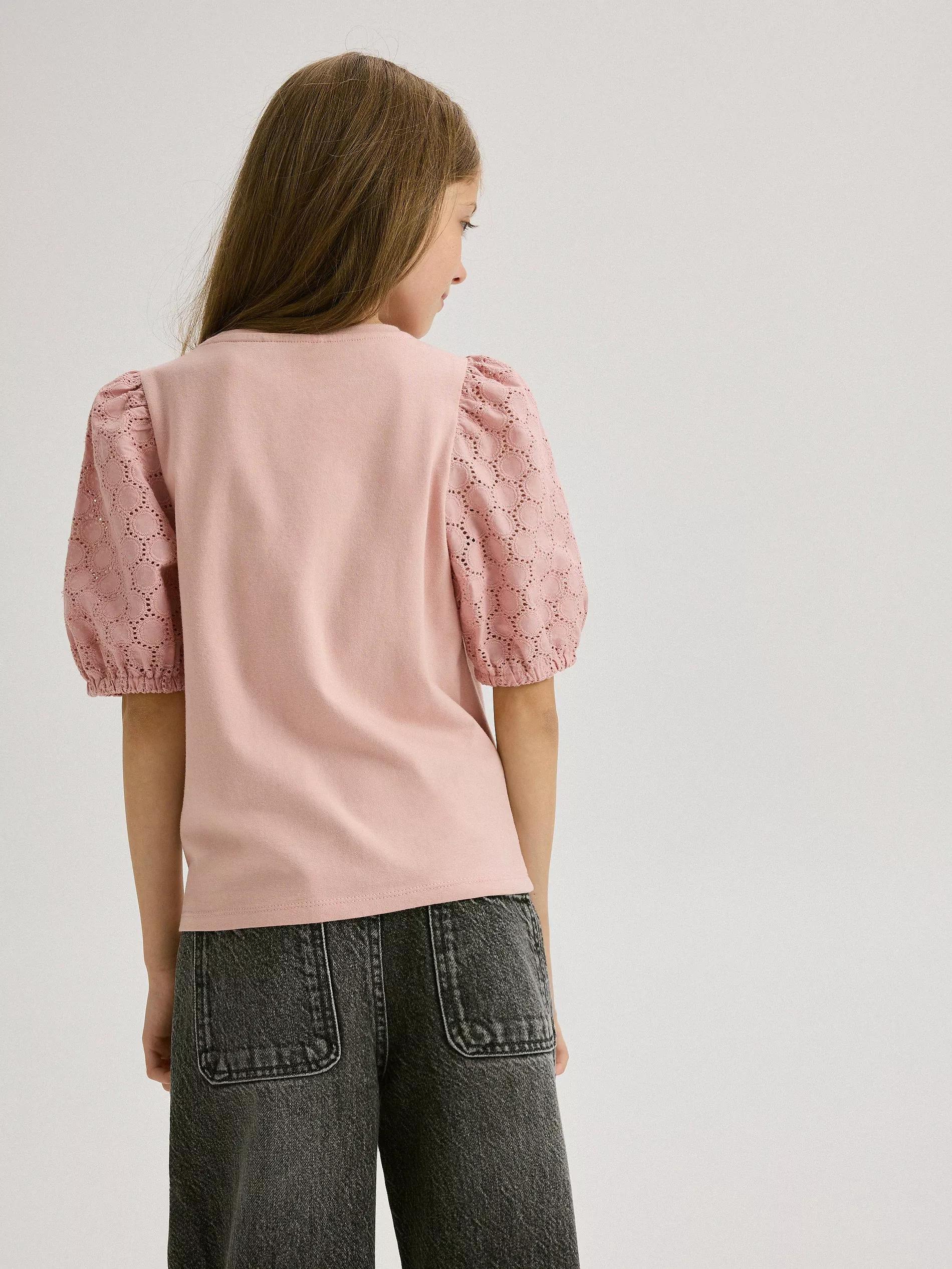 Beige Pointed Blouse, Kids Girls, , large image number 7