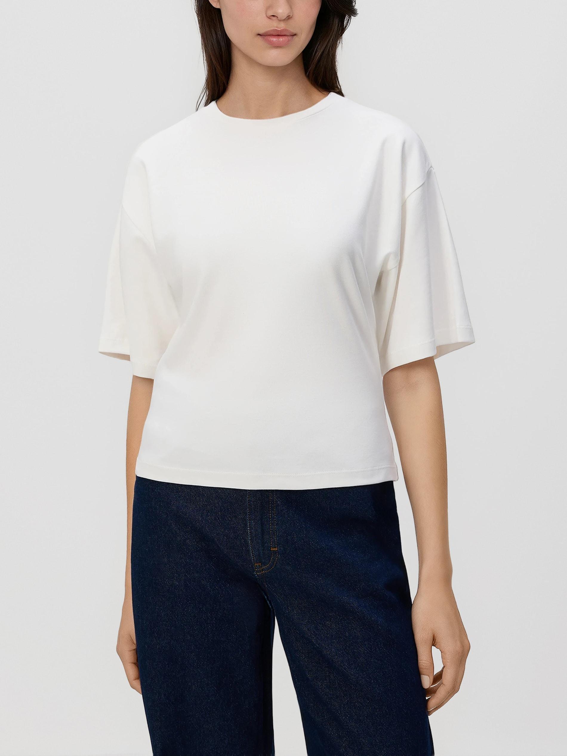 Cream Waist-Fitted T-Shirt, Ivory, large image number 2