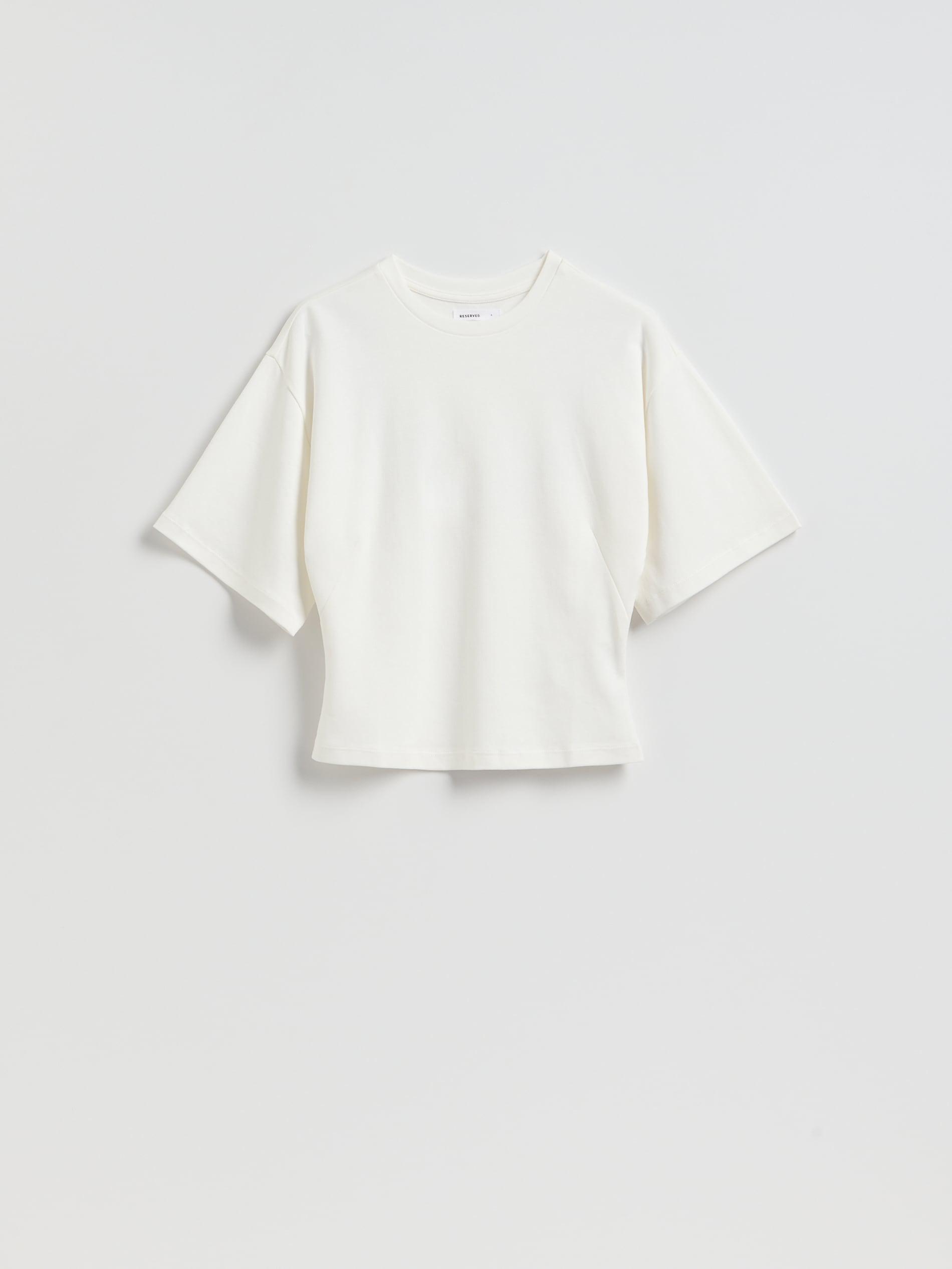 Cream Waist-Fitted T-Shirt, Ivory, large image number 3