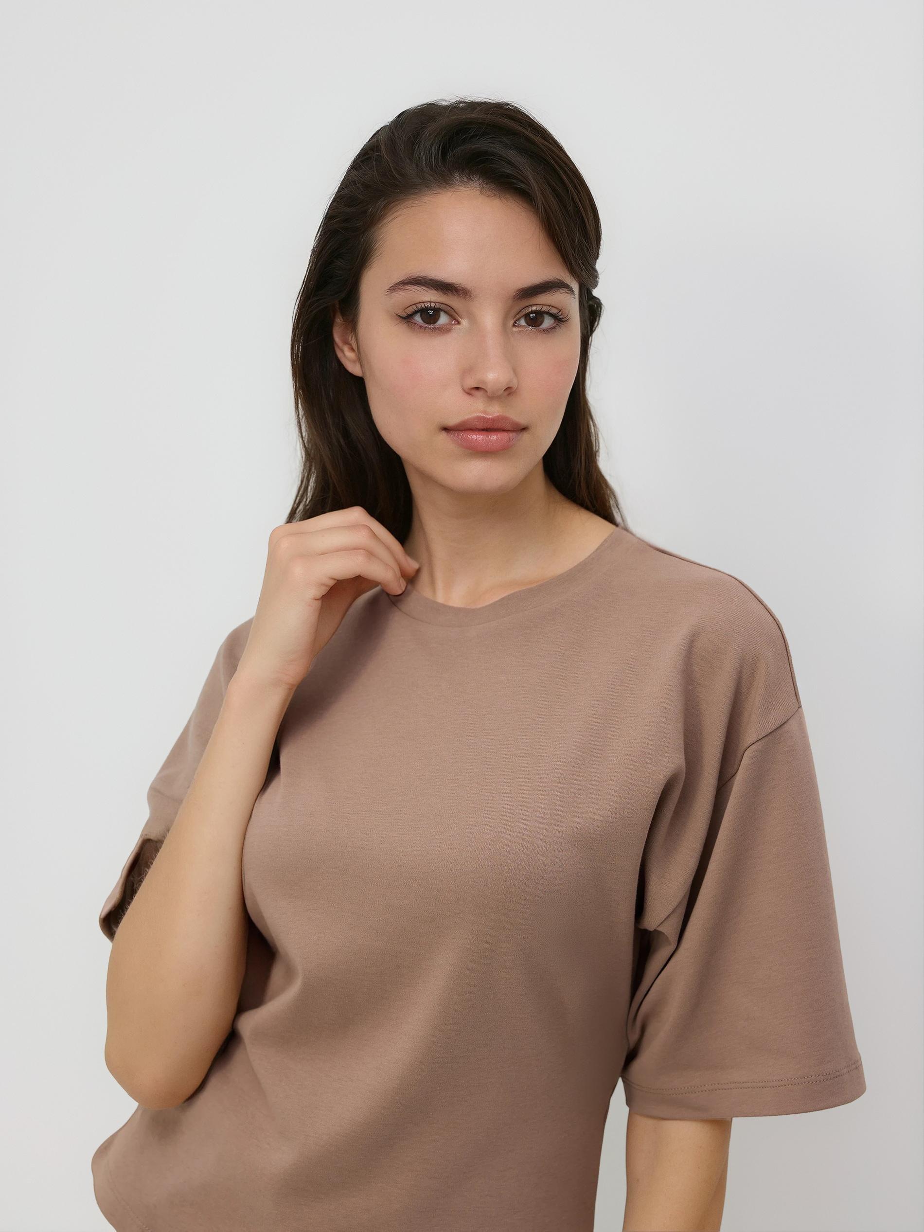 Beige Waist-Fitted T-Shirt, Beige, large image number 1