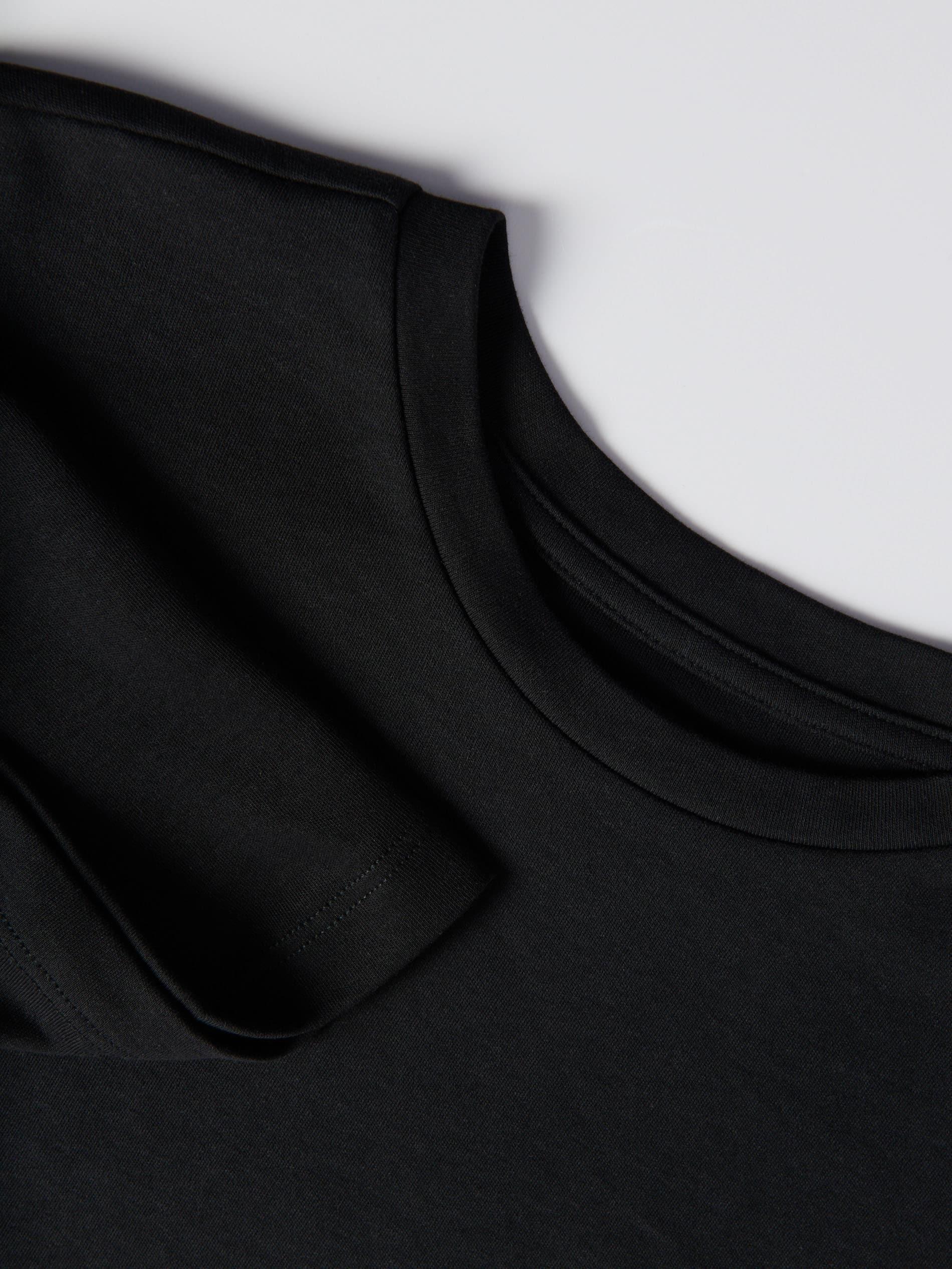 Black Waist-Fitted T-Shirt, Black, large image number 1