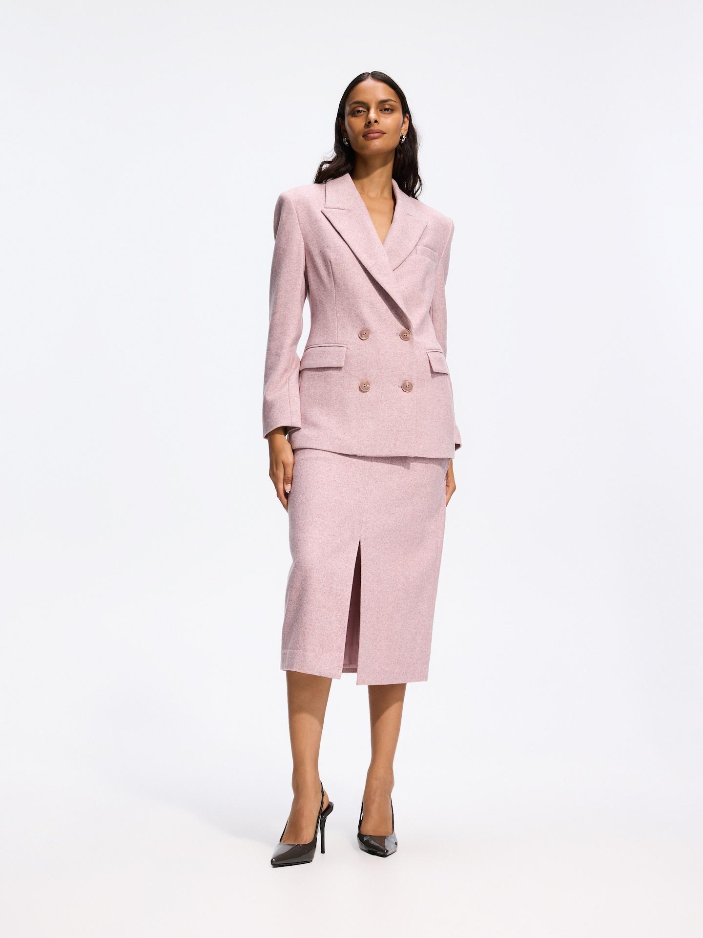 Pink Blazer With Wool Blend, Pink, medium