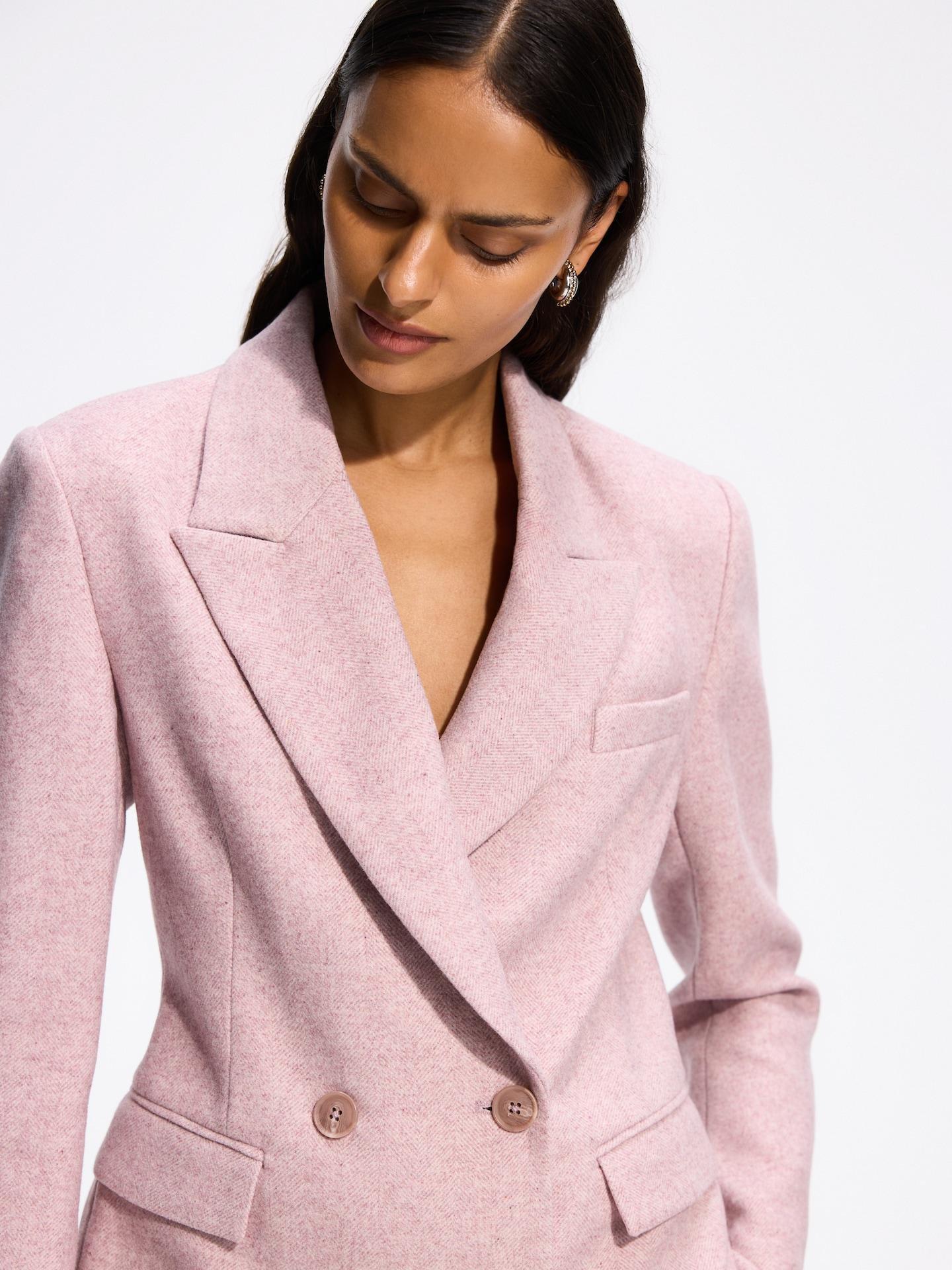 Pink Blazer With Wool Blend, Pink, medium