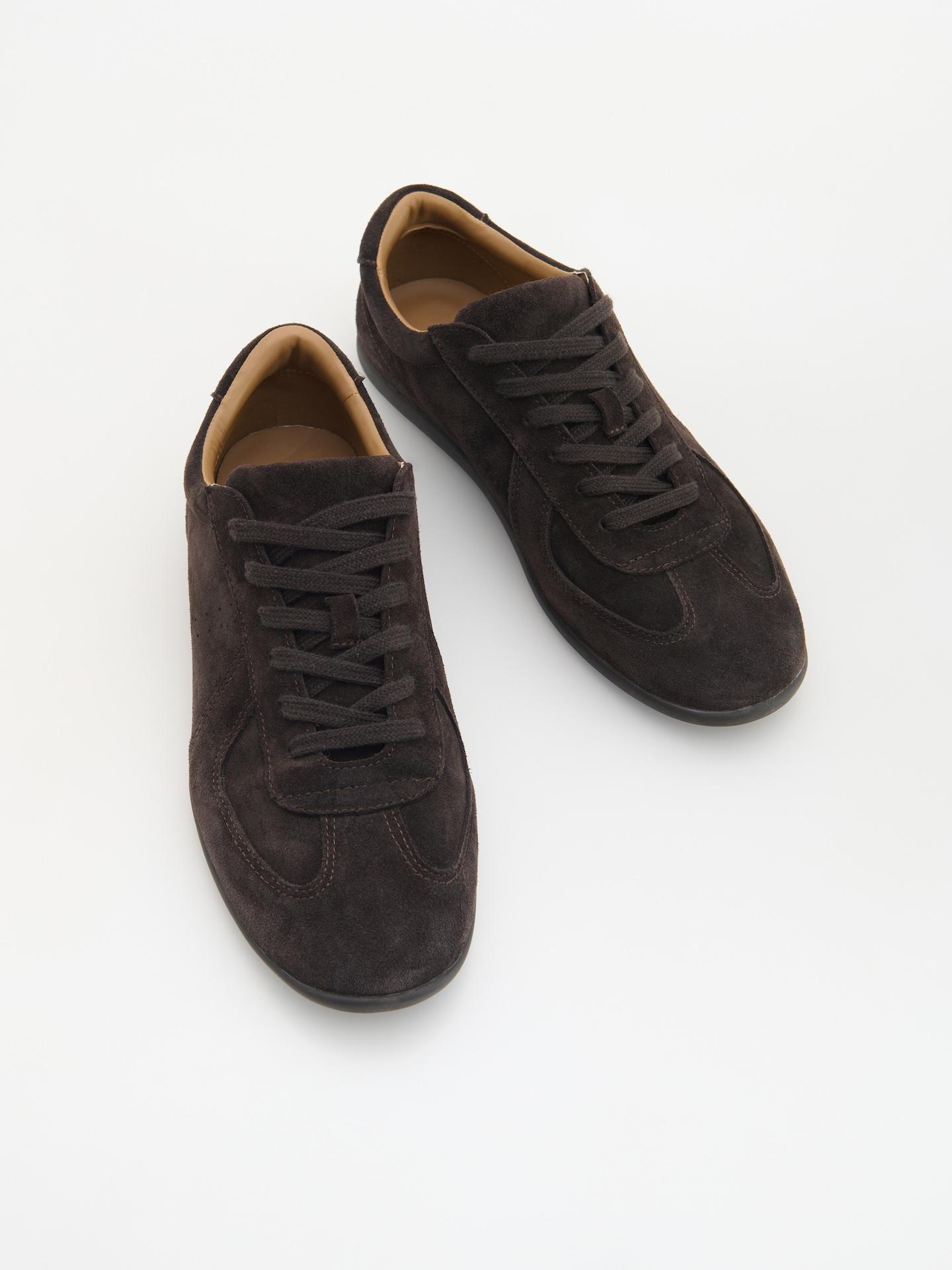 Brown Faux Suede Trainers, Brown, medium