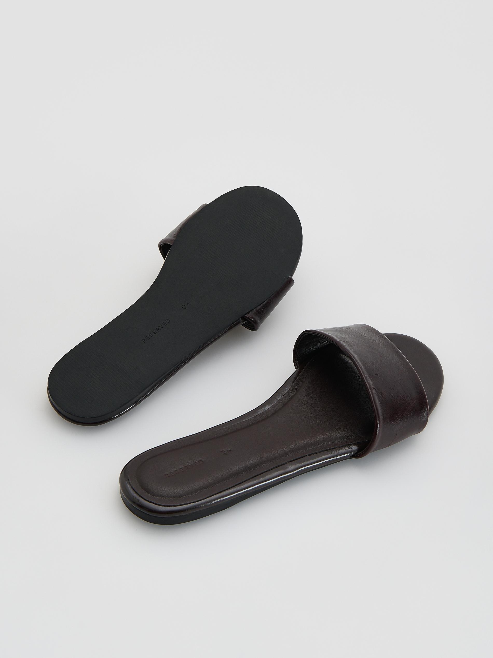 Red Leather Rich Sliders, Burgundy, large image number 4