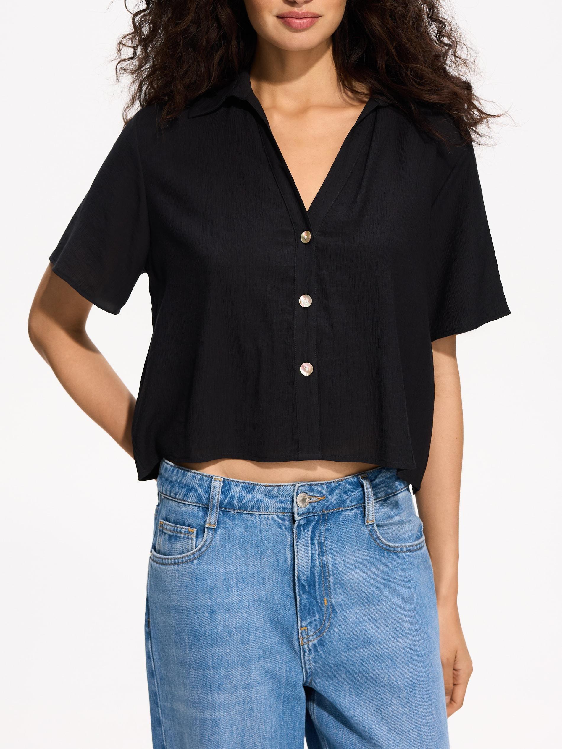 Black Viscose Rich Shirt, Black, large image number 2