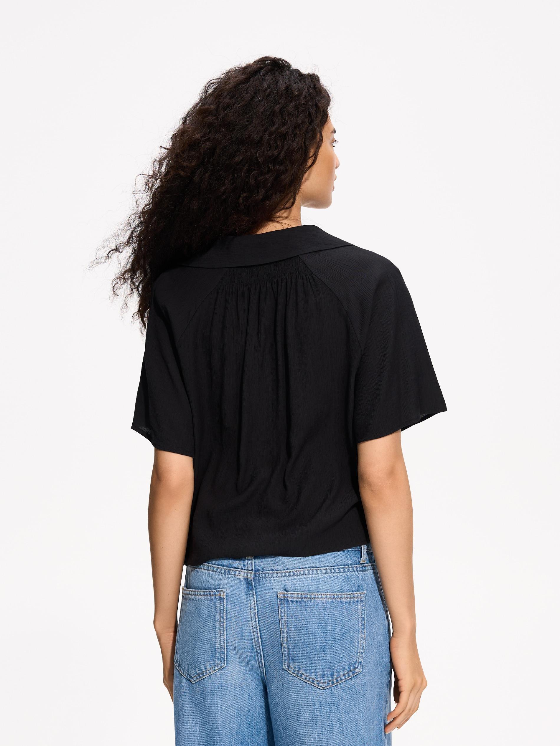Black Viscose Rich Shirt, Black, large image number 3