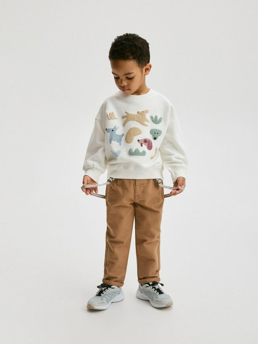 Brown Chino Pants With Suspenders, Kids Boys, , large image number 0