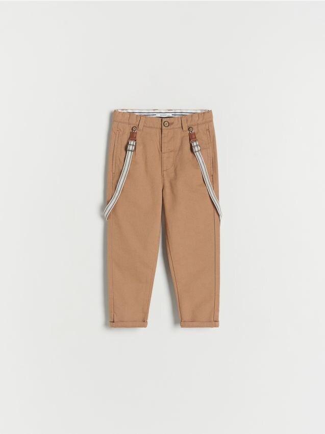 Brown Chino Pants With Suspenders, Kids Boys, , large image number 1