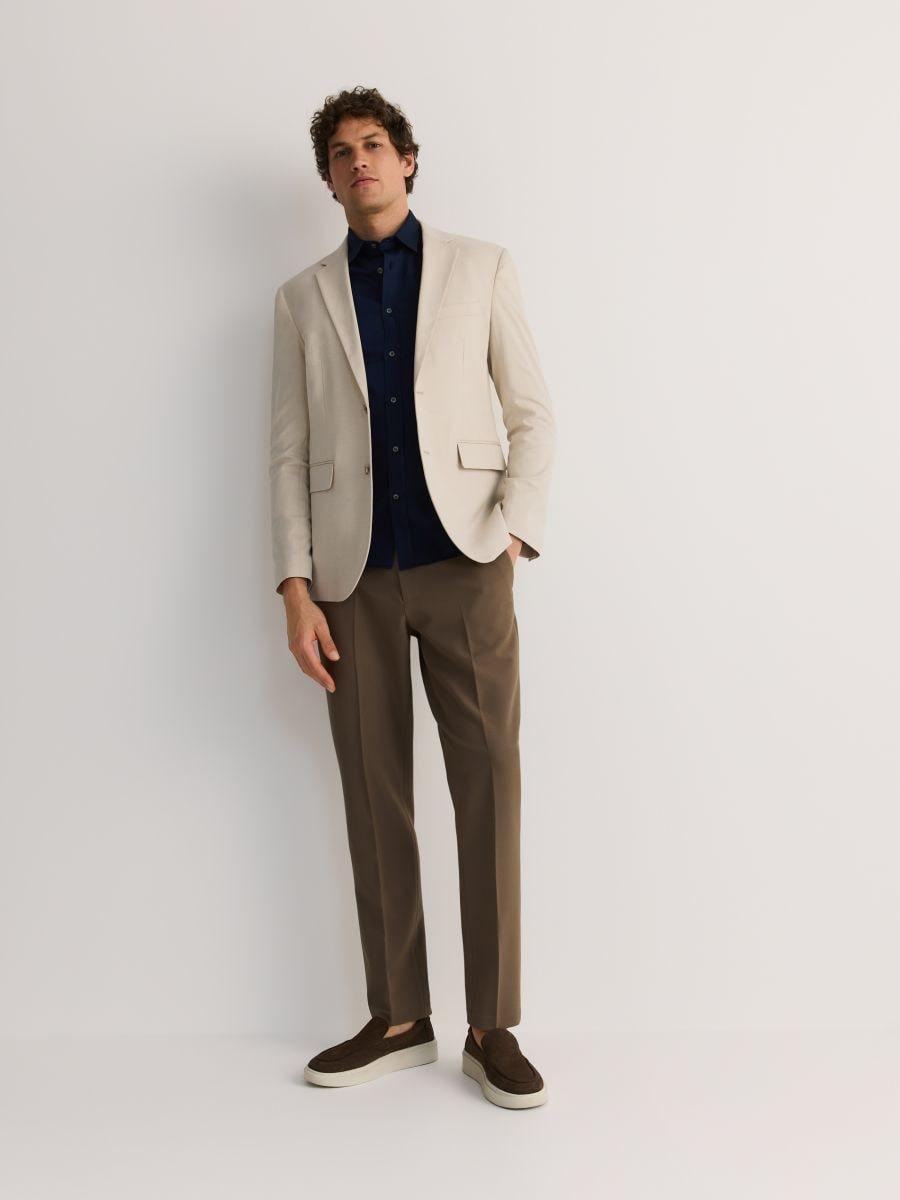 Blue Slim Fit Egyptian Cotton Shirt, , large image number 1