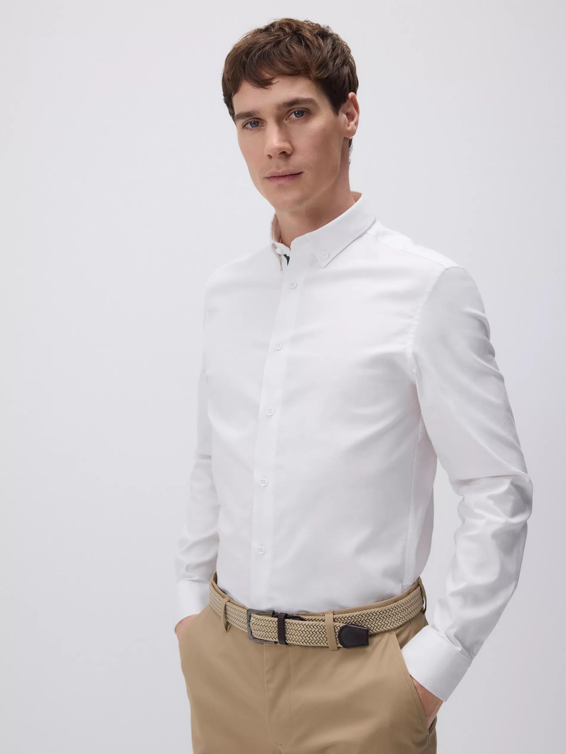 White Regular Fit Cotton Shirt, White, large image number 3