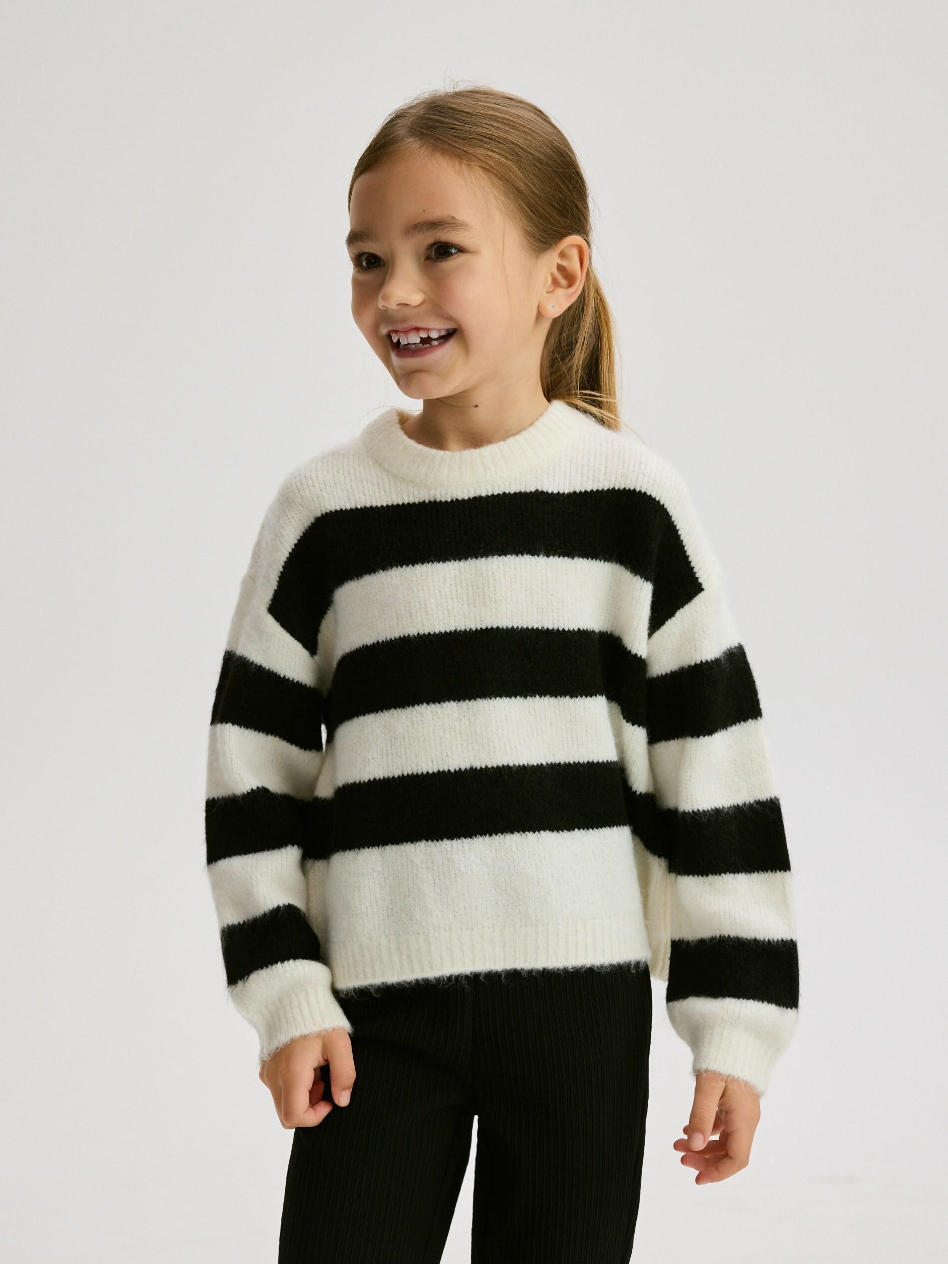 كنزة مخططة متعددة الألوان بنات, Multicolor, medium