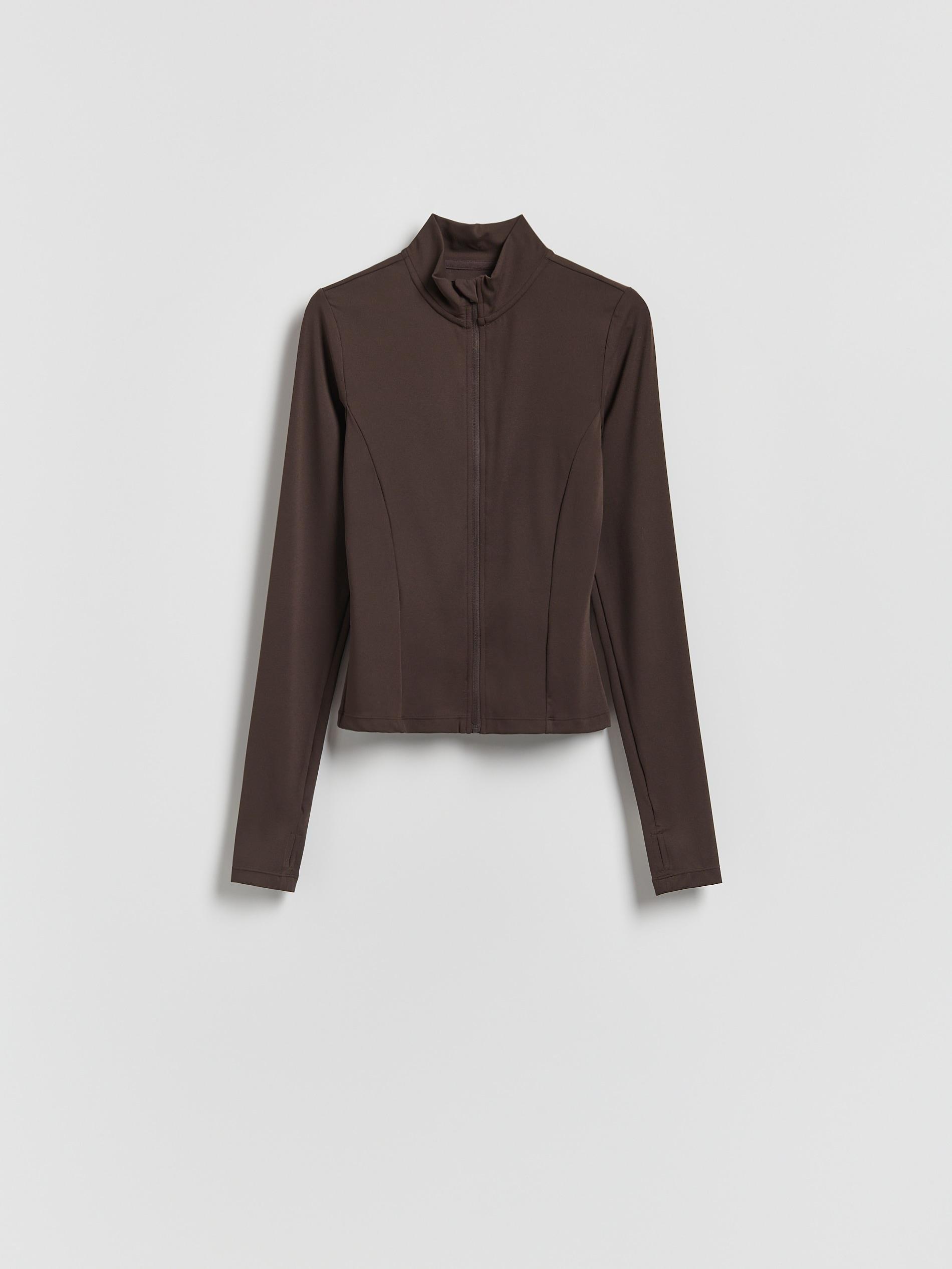 Brown Zip Sweatshirt, Brown, large image number 4