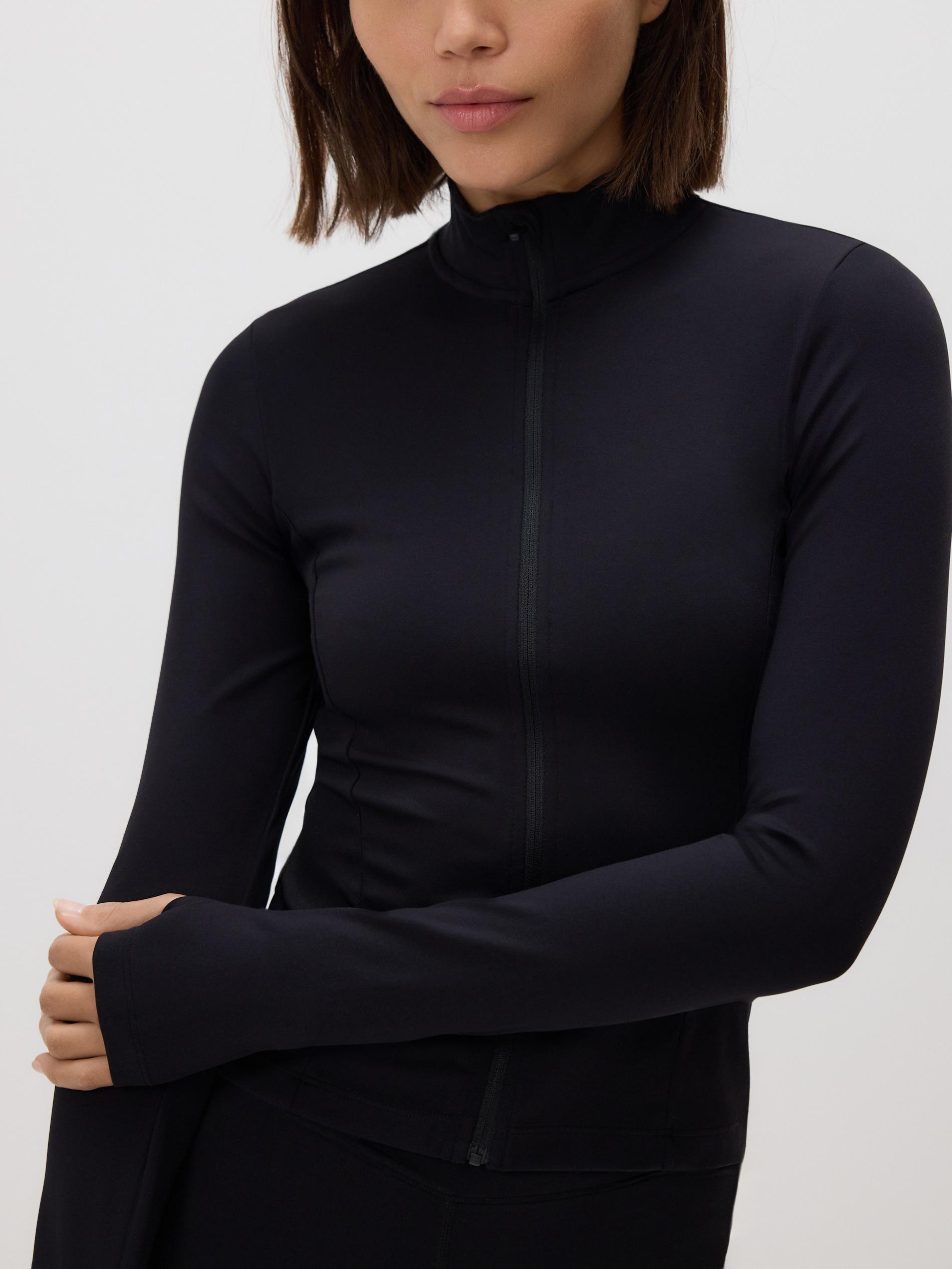سويت شيرت سحاب أسود, Black, medium