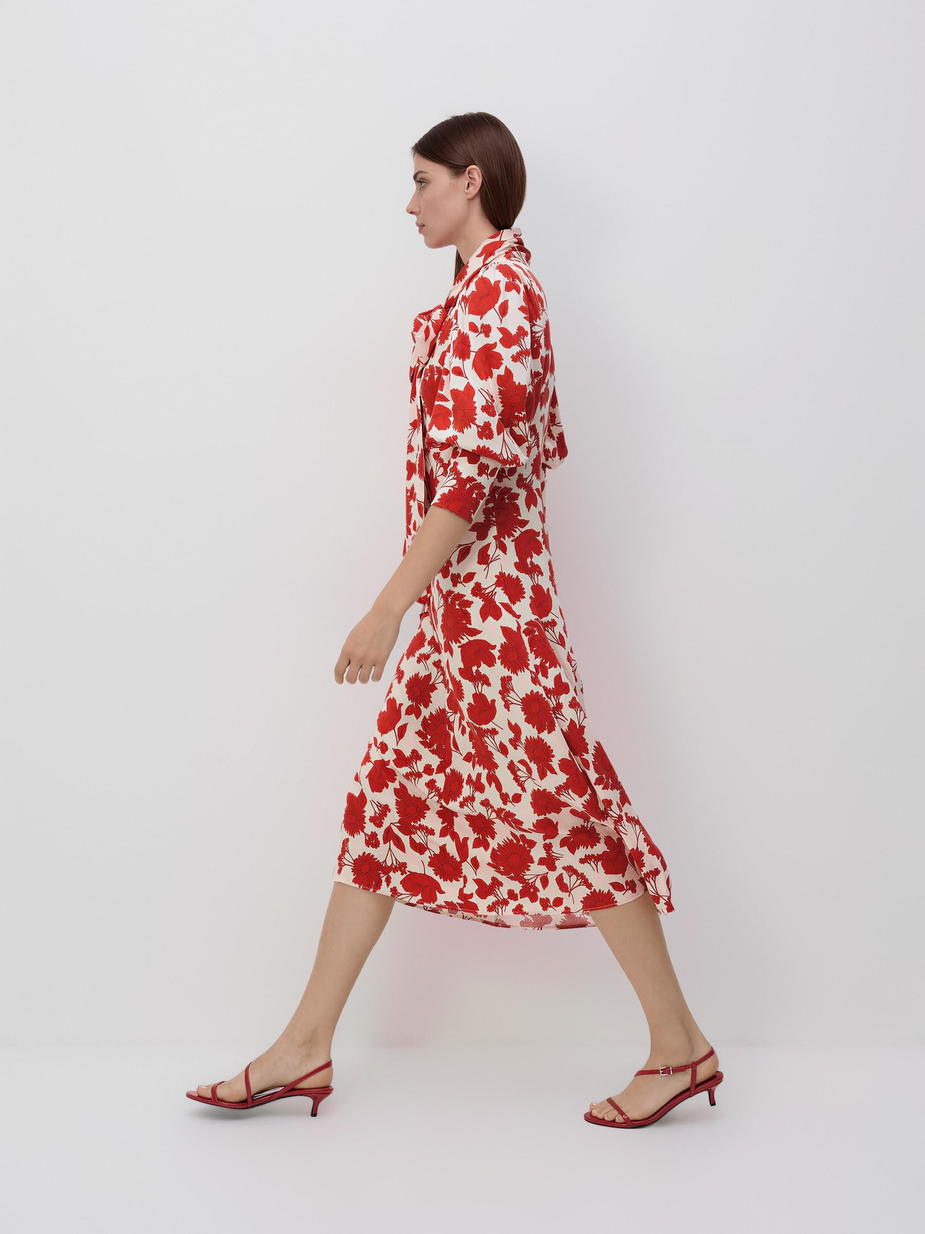 Multicolour Patterned Midi Dress, Multicolor, large image number 0