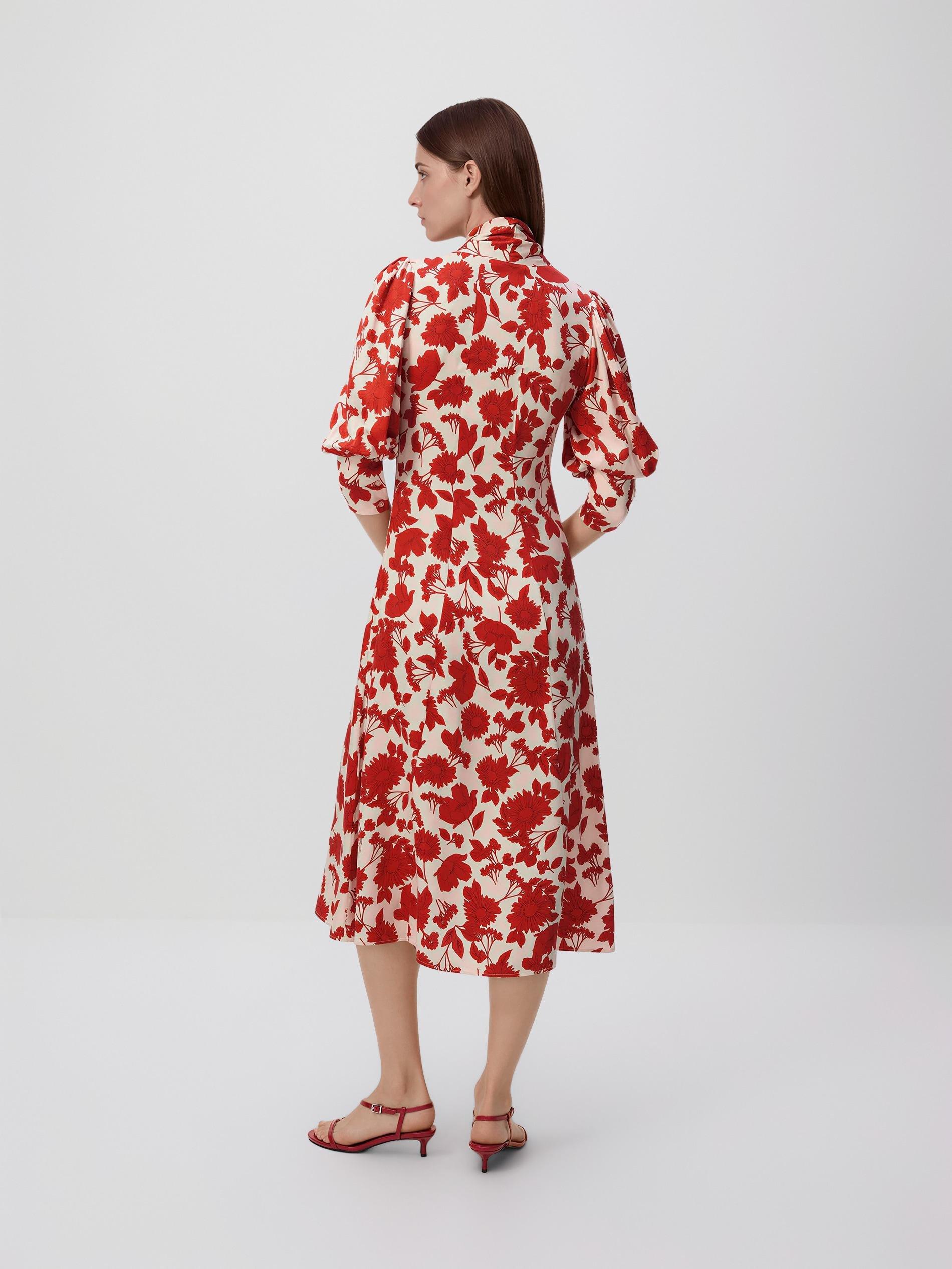 Multicolour Patterned Midi Dress, Multicolor, medium