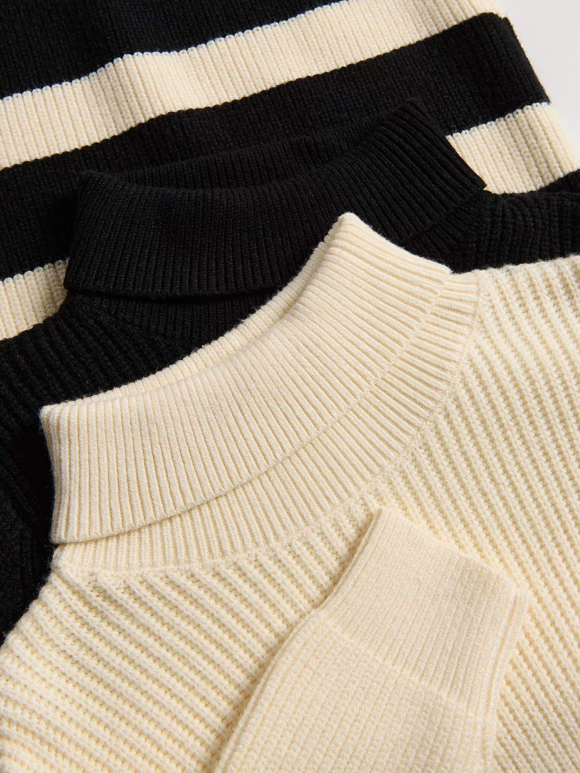 Cream Stripe Jersey Dress, Ivory, large image number 2