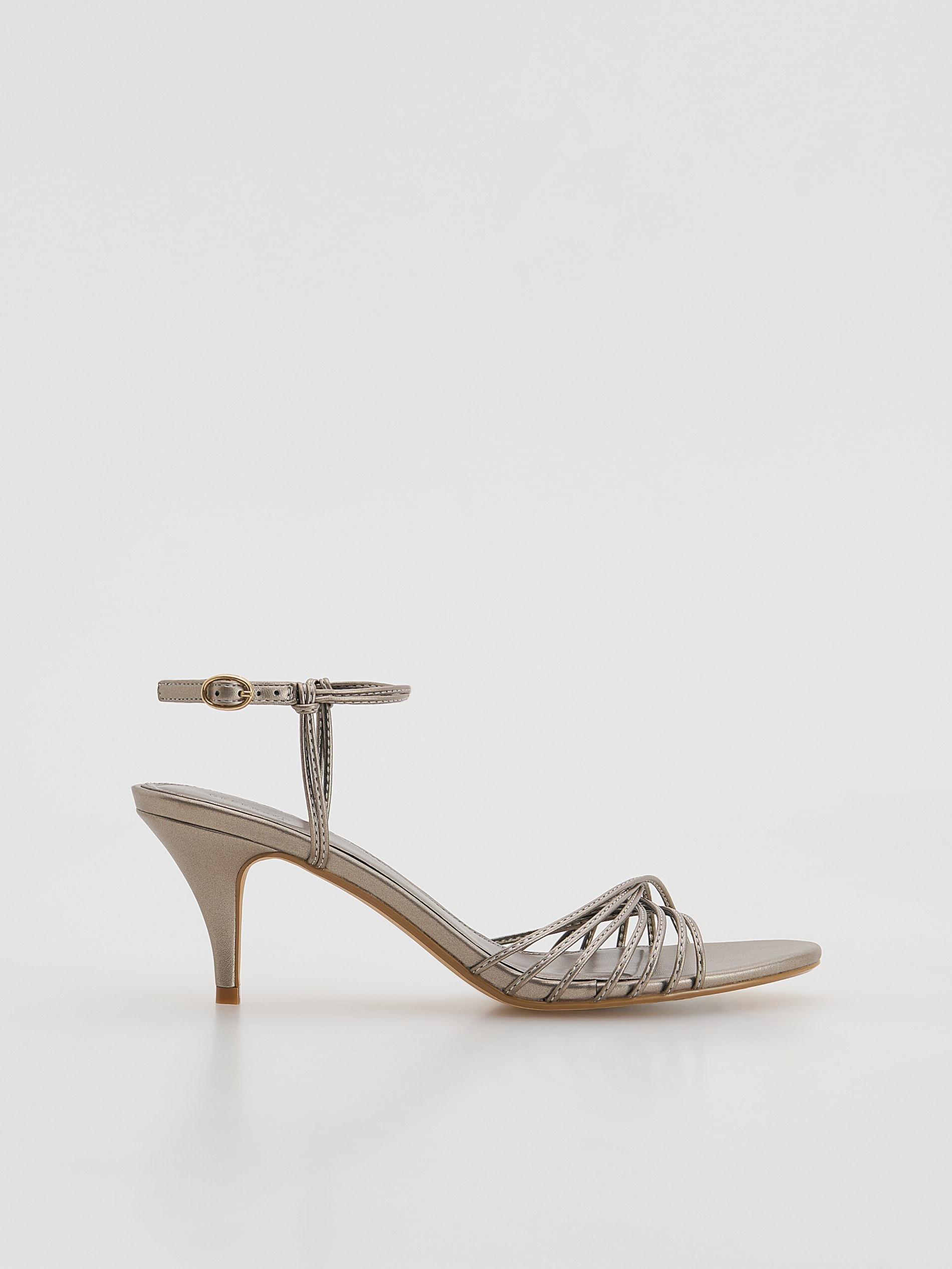 Golden Heeled Sandals, Golden, large image number 2