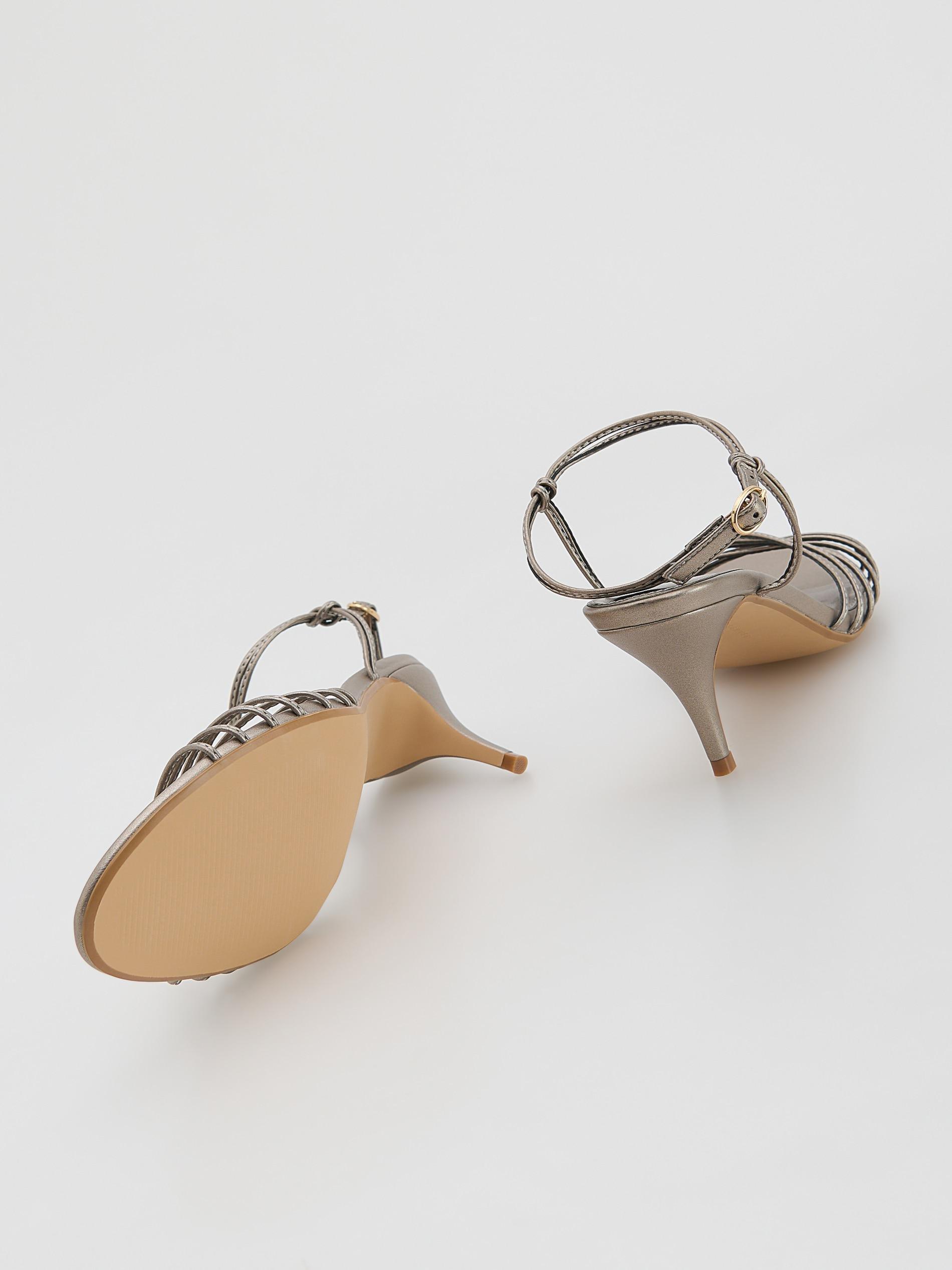 Golden Heeled Sandals, Golden, large image number 3