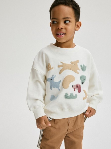 Reserved - Cream Knitted Sweatshirt, Kids Boys