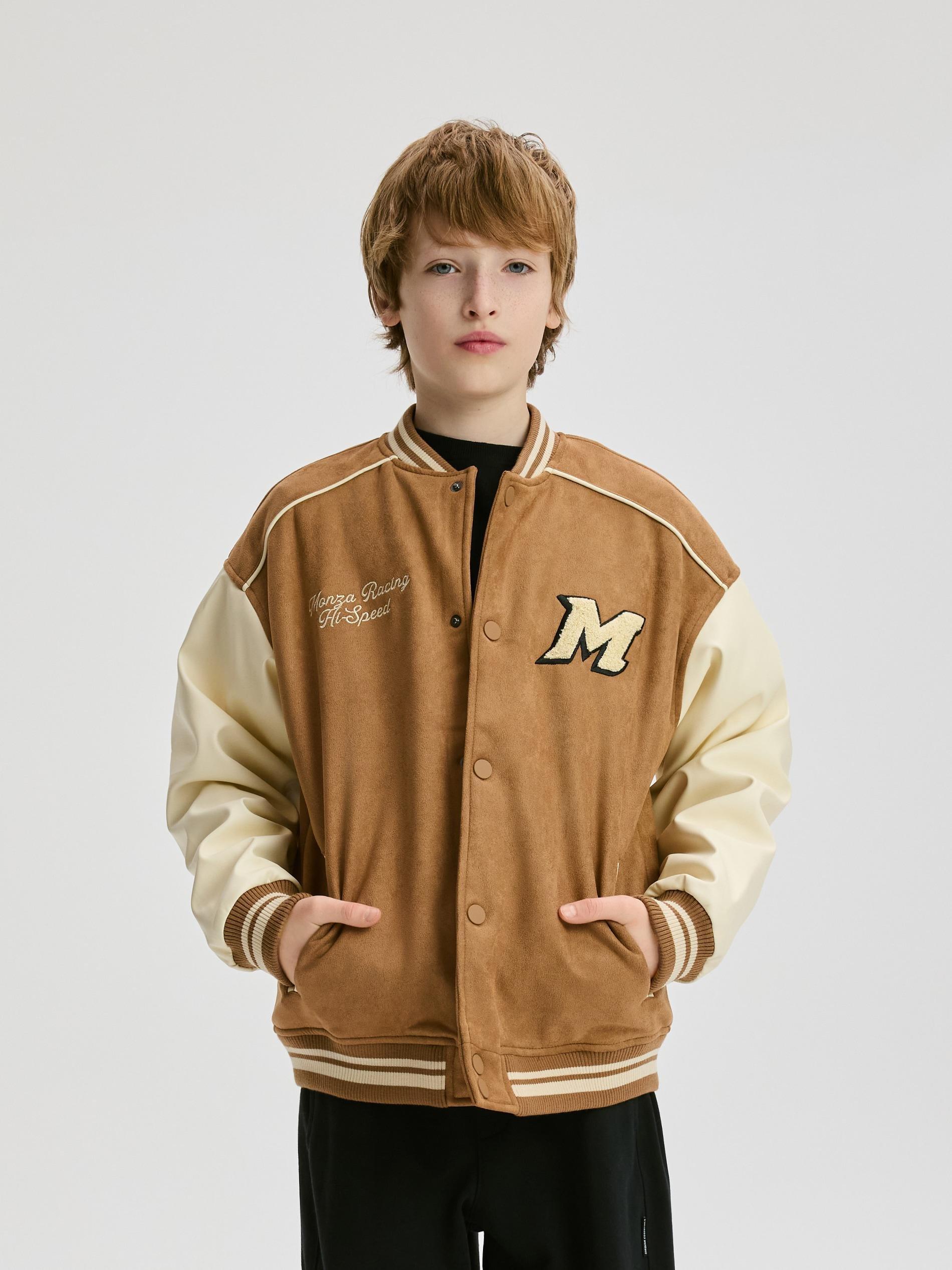 Brown Bomber Jacket, Brown, large image number 2