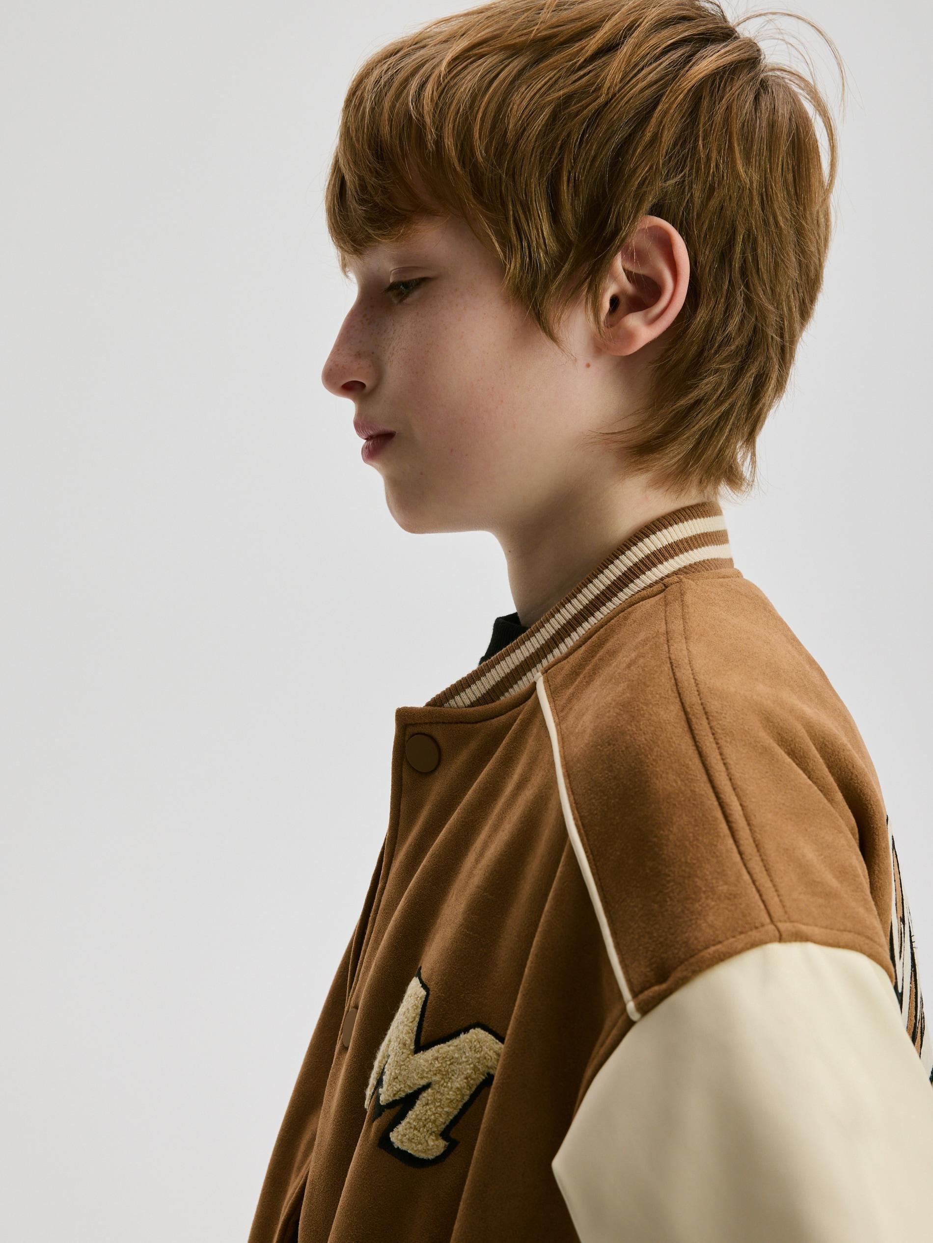 Brown Bomber Jacket, Brown, large image number 3