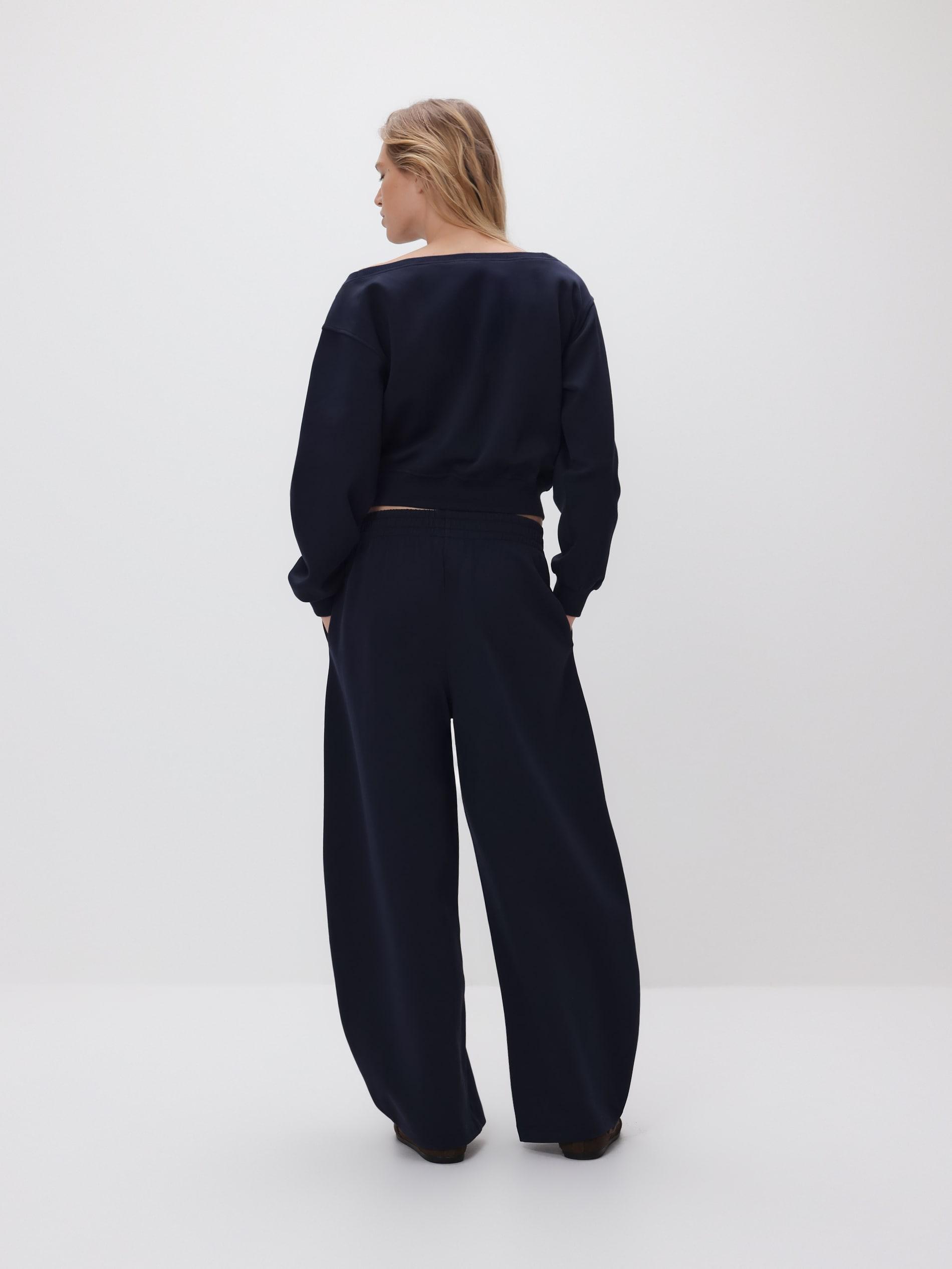 Navy Open Shoulder Blouse, Blue, medium