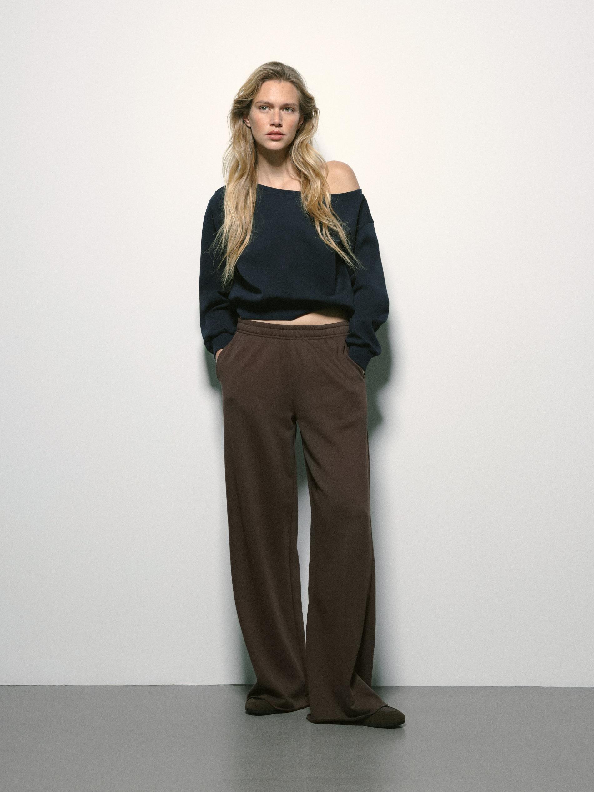 Navy Open Shoulder Blouse, Blue, large image number 6